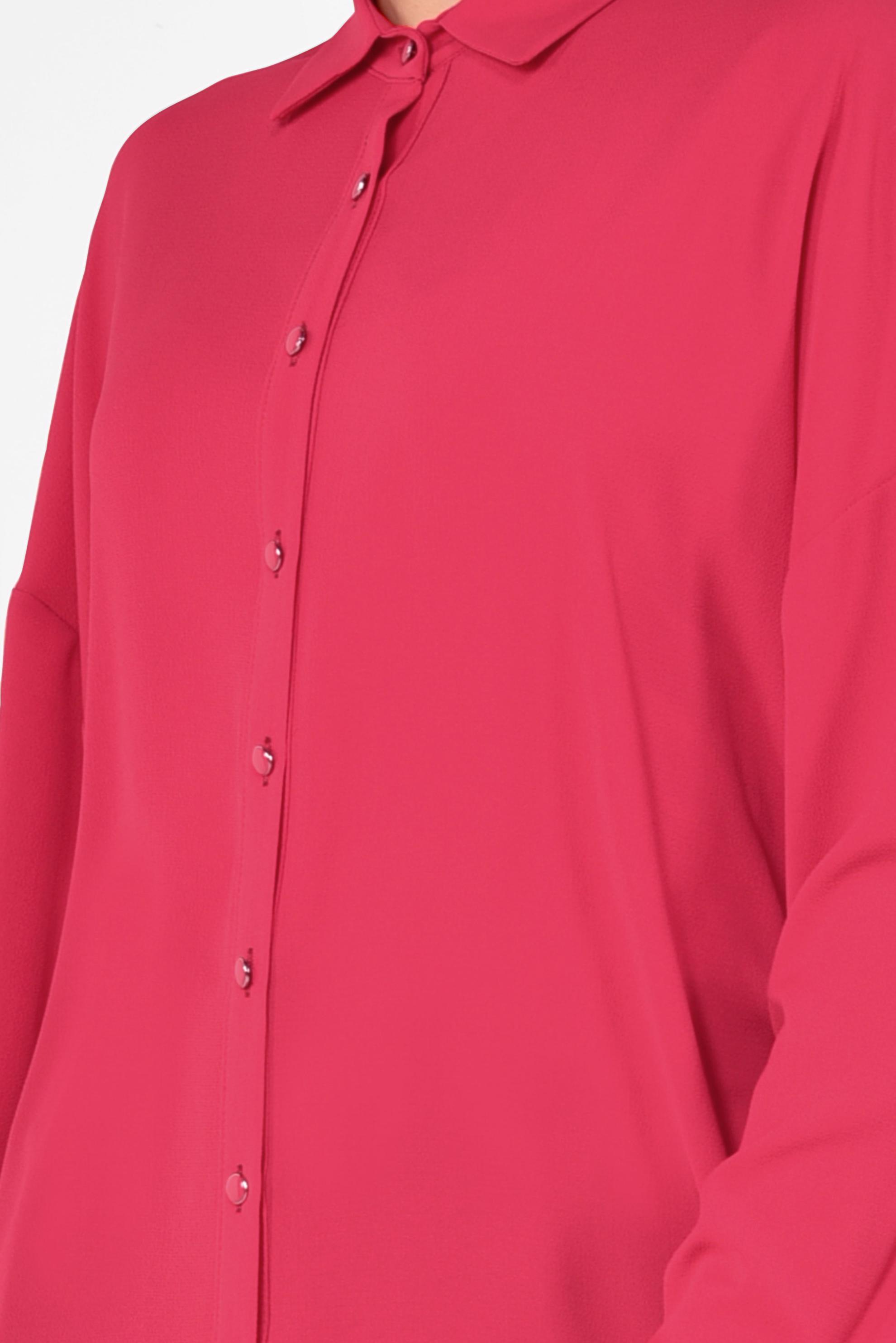 Tesettür giyim KIRMIZI ÖNDEN DÜĞMELİ KLASİK BLUZ 4887	