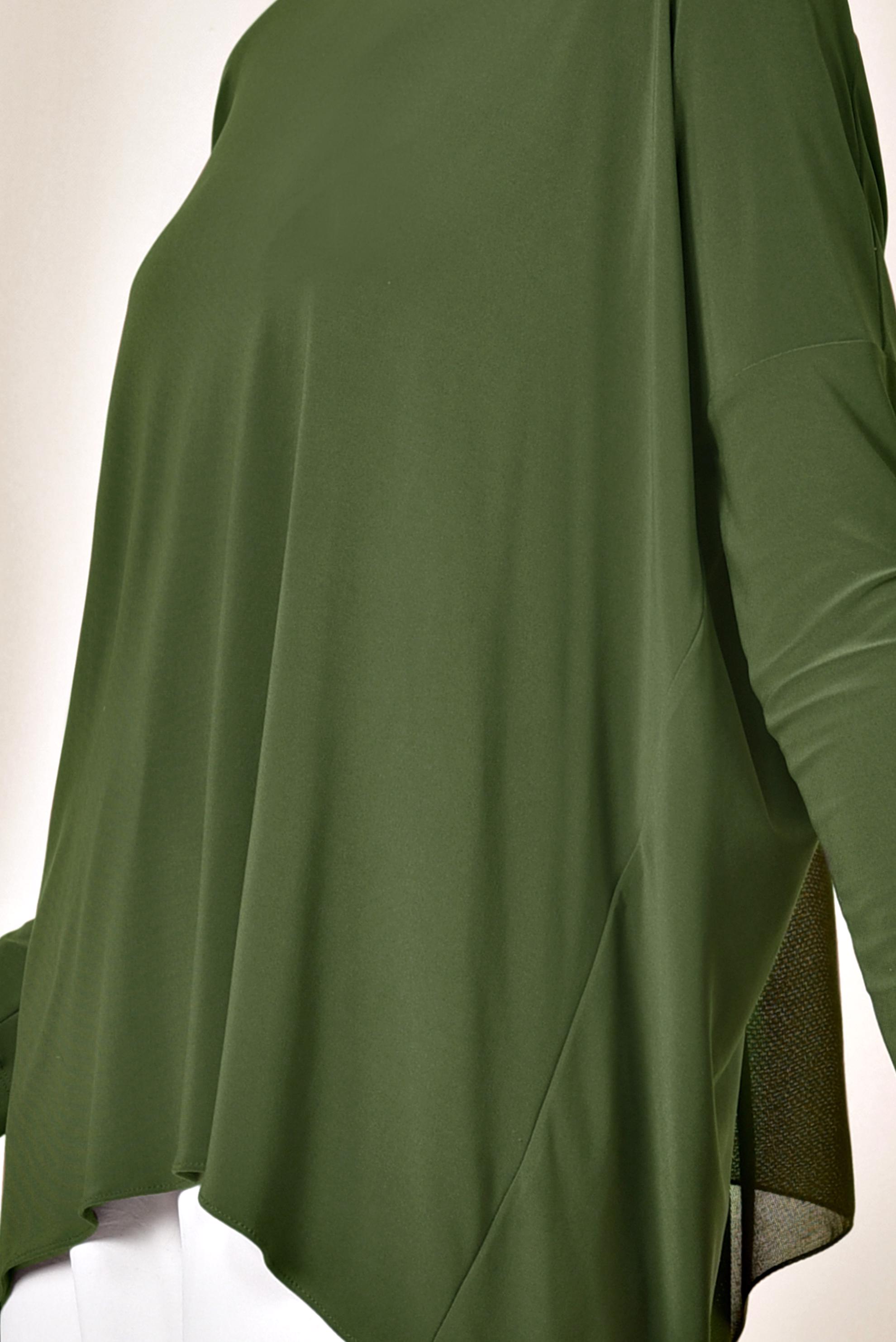 Hijab clothing KHAKI ASYMMETRIC CUT BLOUSE 4919 