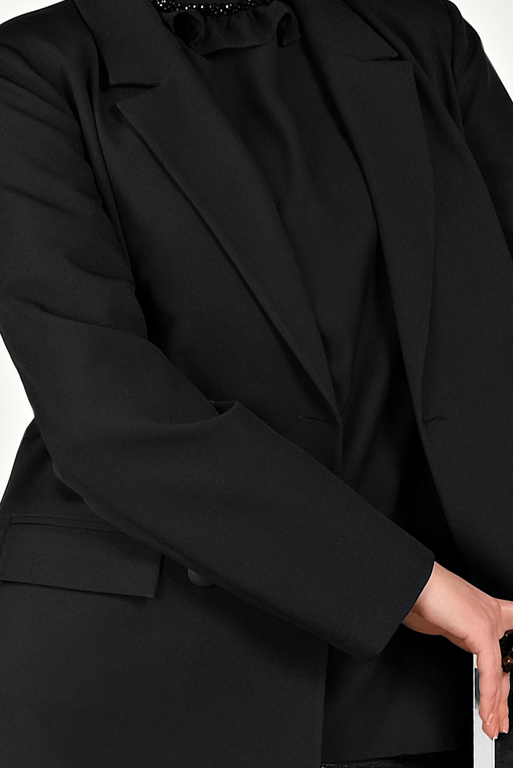 Tesettür giyim SİYAH KRUVAZE DÜĞMELİ CEKET 40557