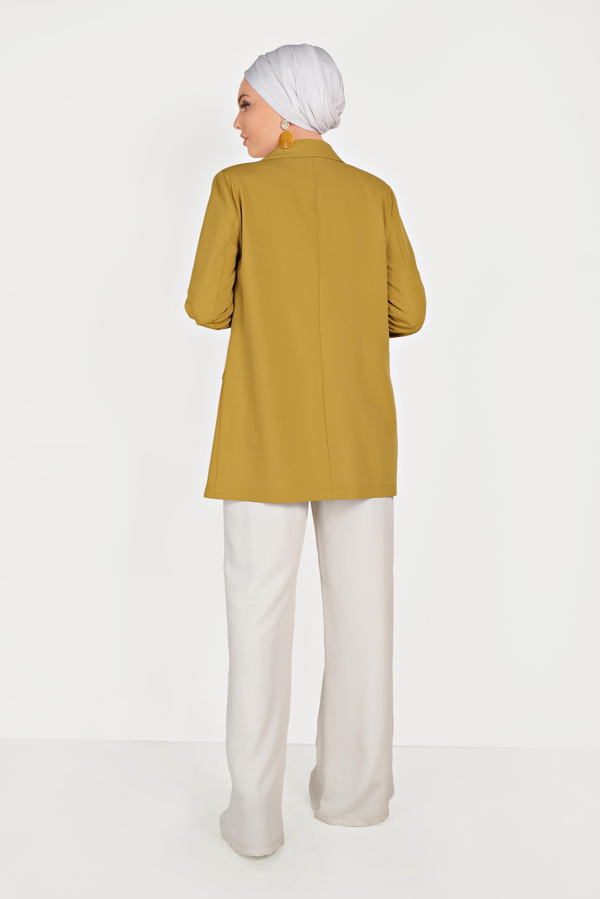 Hijab clothing YELLOW TWILLED AND BUTTONED JACKET 40557