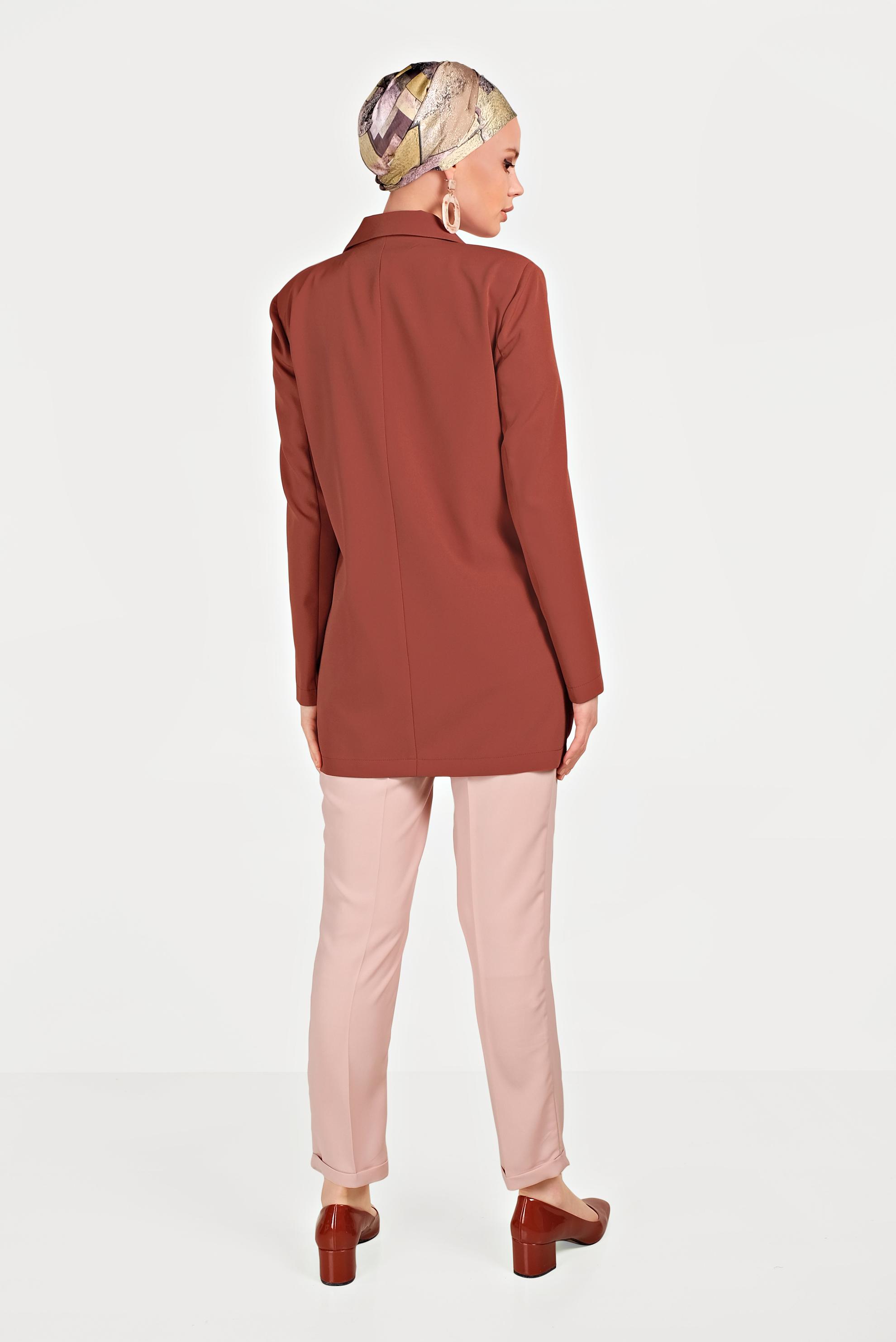 Hijab clothing ORANGE TWILLED AND BUTTONED JACKET 40557