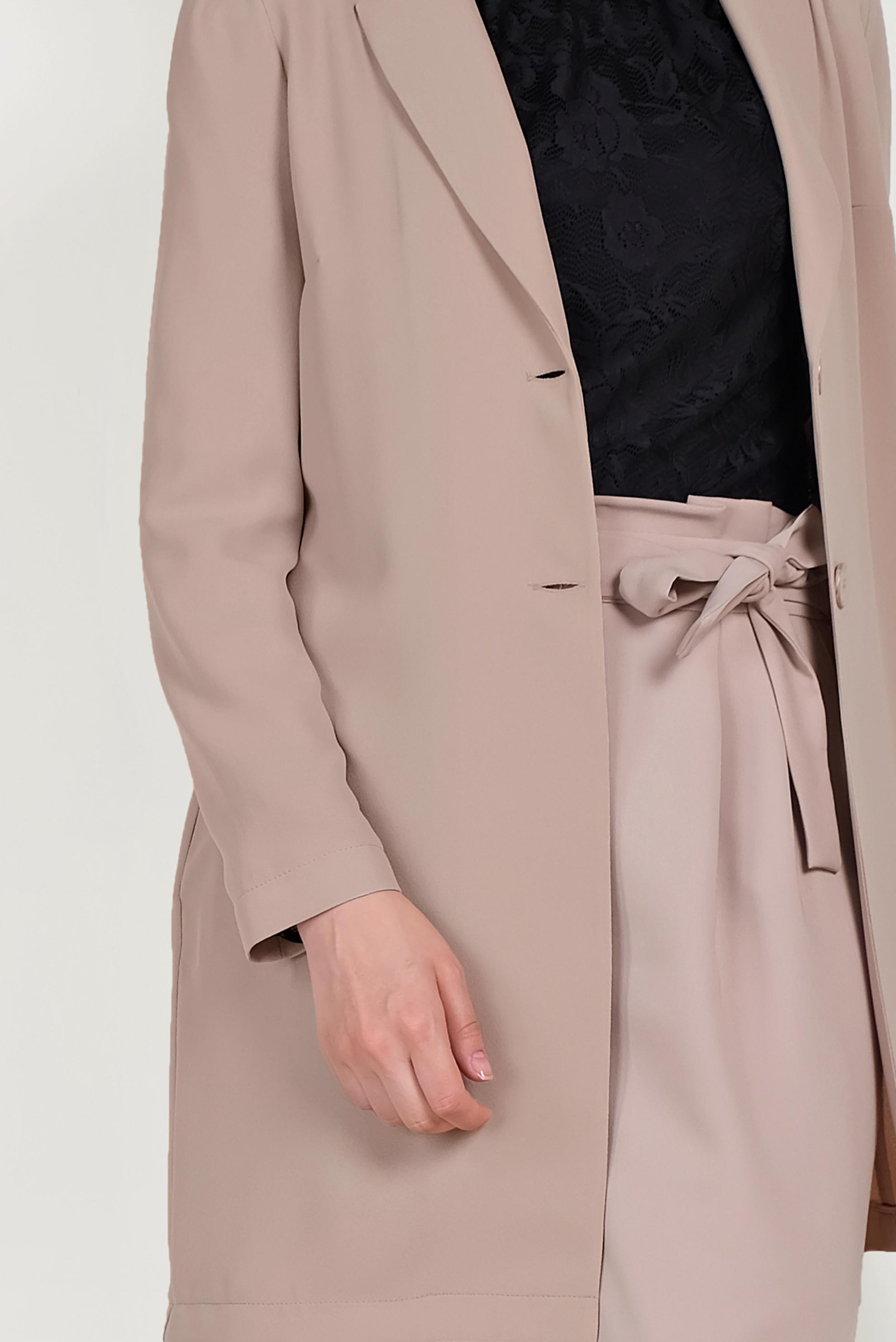 Tesettür giyim BEJ DÜĞMELİ CEKET 40617 