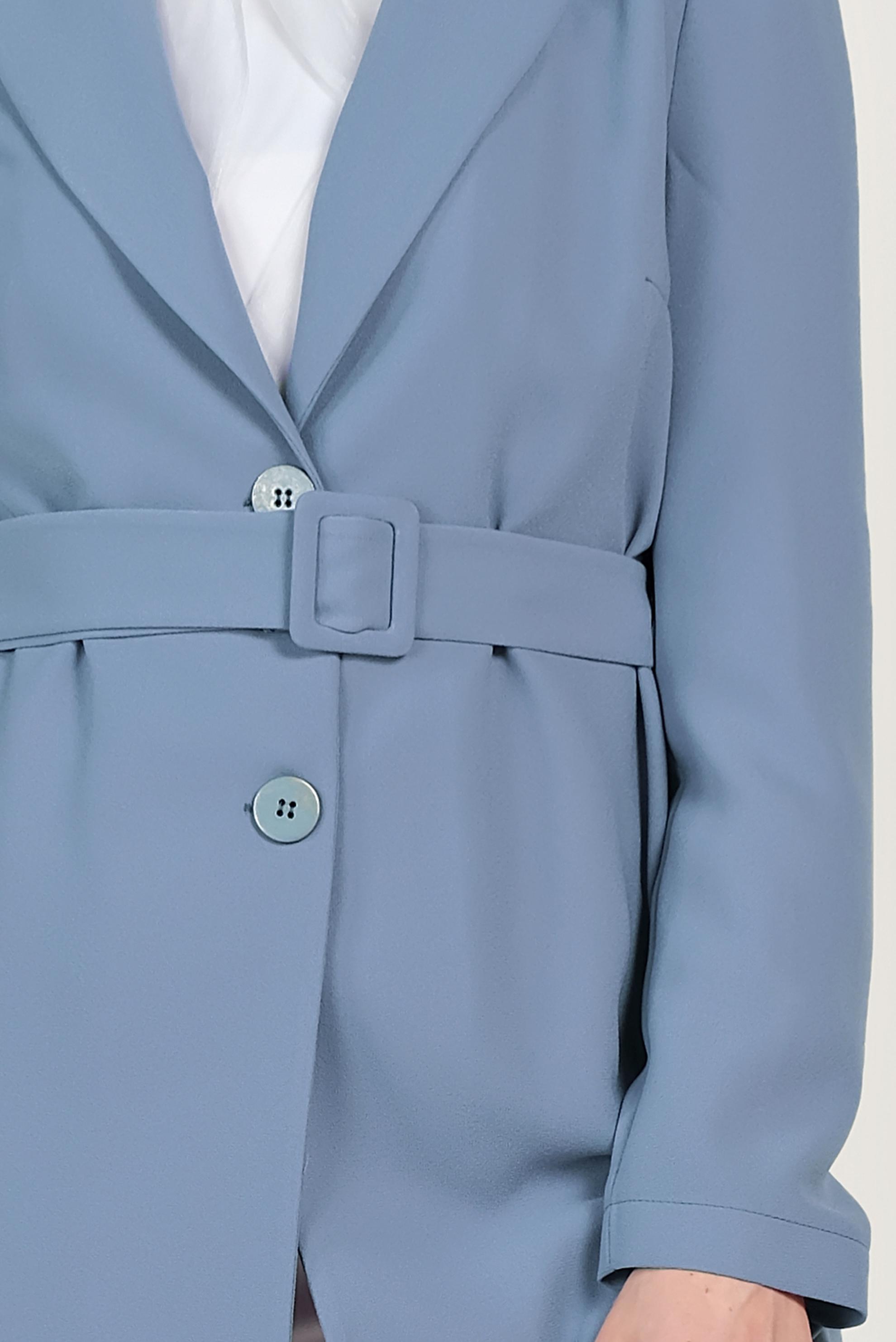 Tesettür giyim MAVİ DÜĞMELİ CEKET 40617 