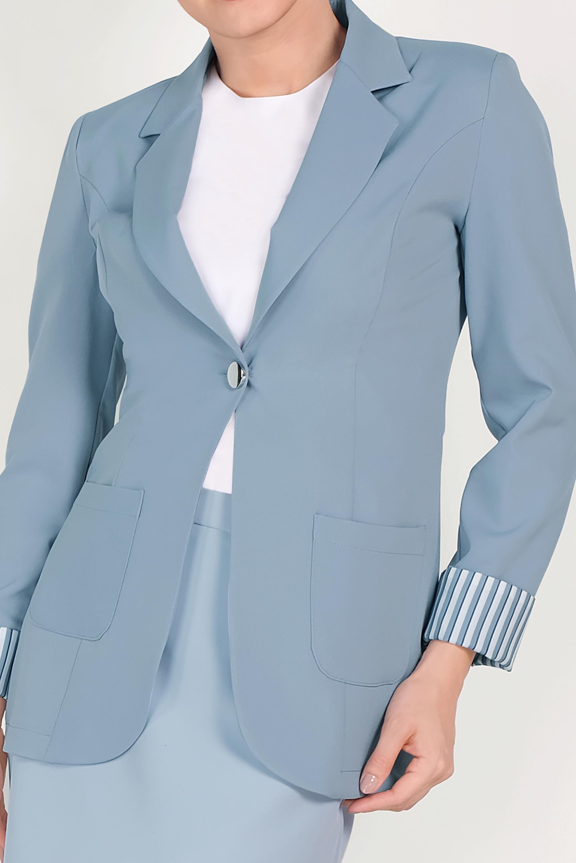 Tesettür giyim MAVİ DÜĞMELİ KLASİK KESİM CEKET 40725