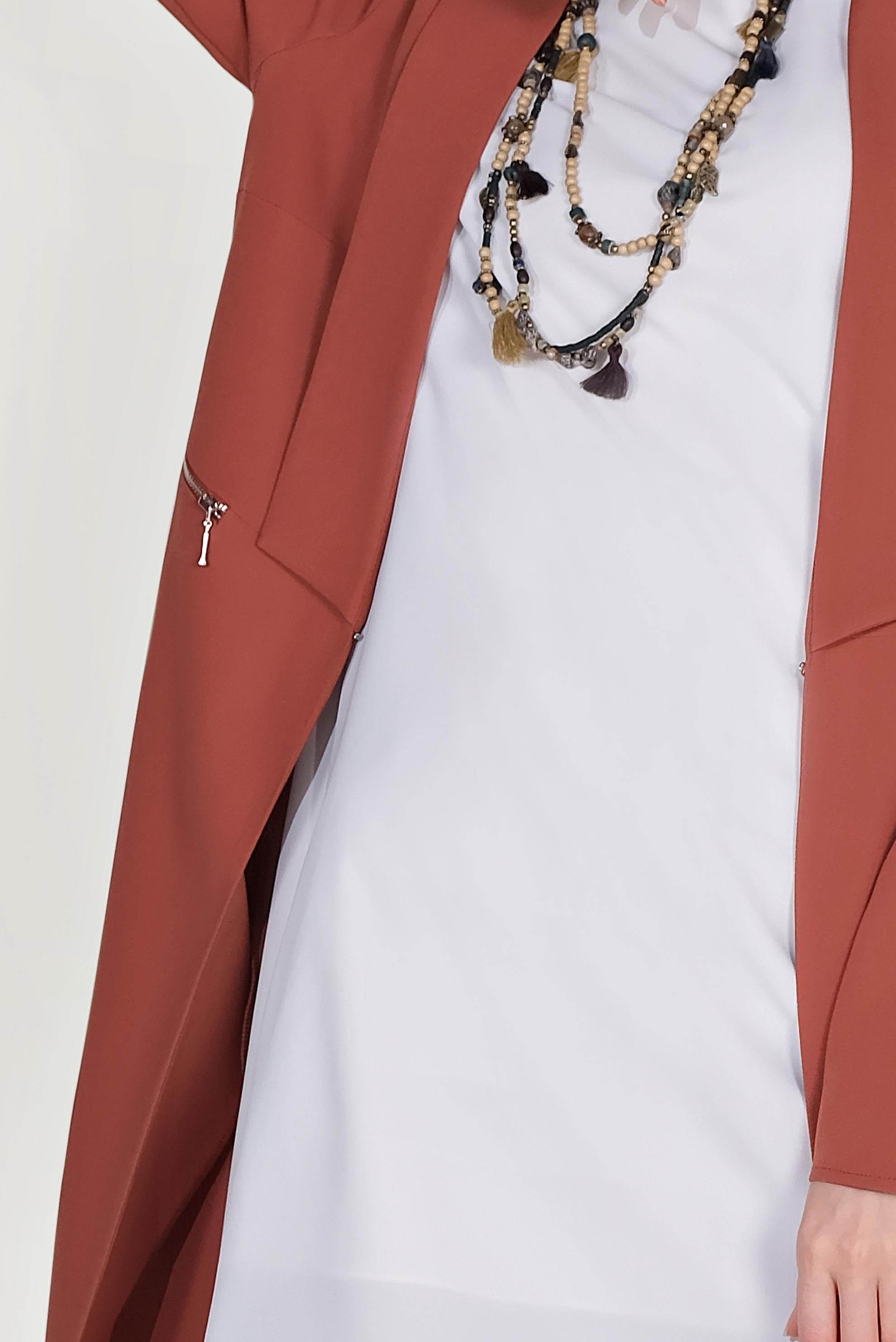 Tesettür giyim TURUNCU FERMUAR DETAYLI CEKET 40742