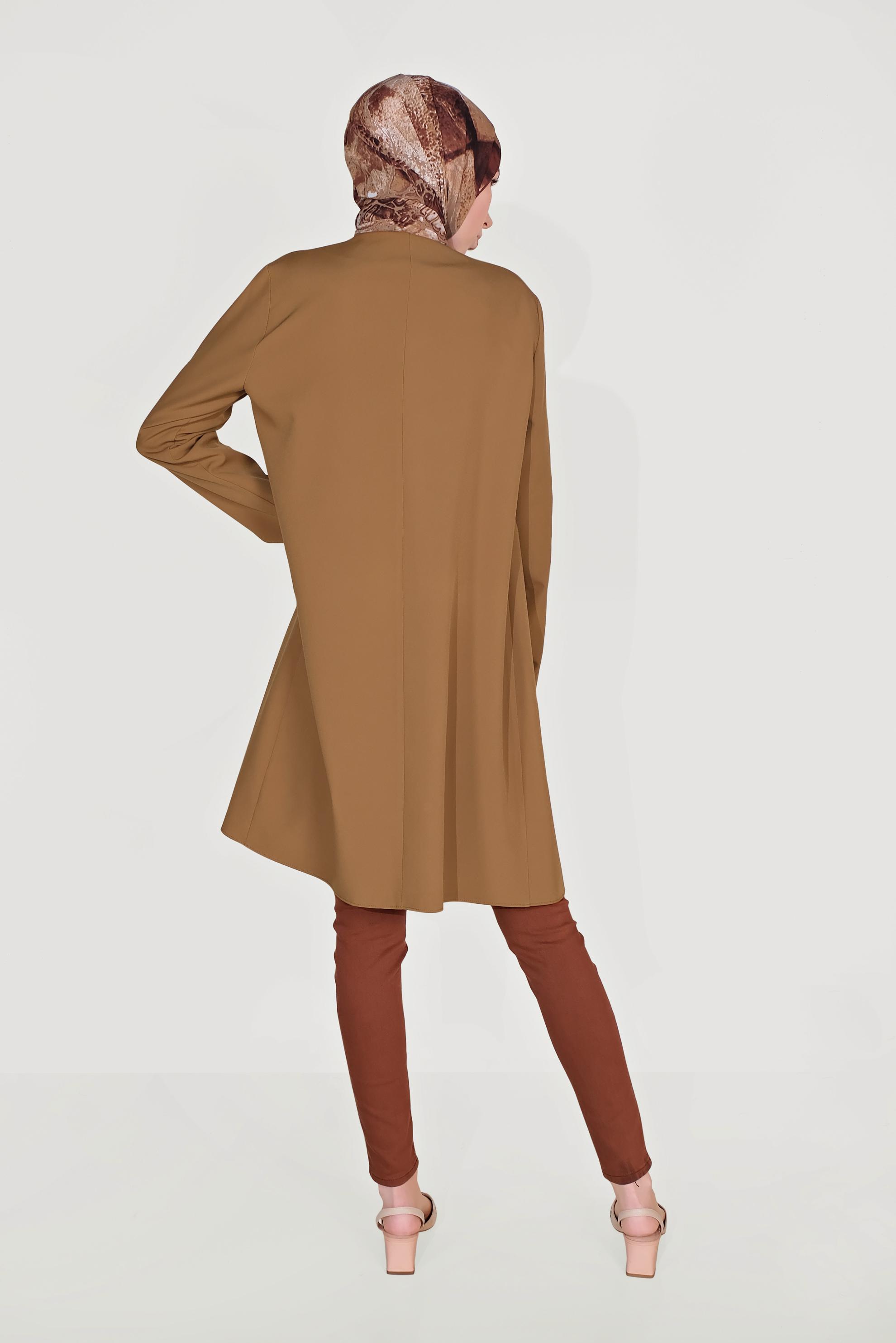 Tesettür giyim SARI FERMUAR DETAYLI CEKET 40742