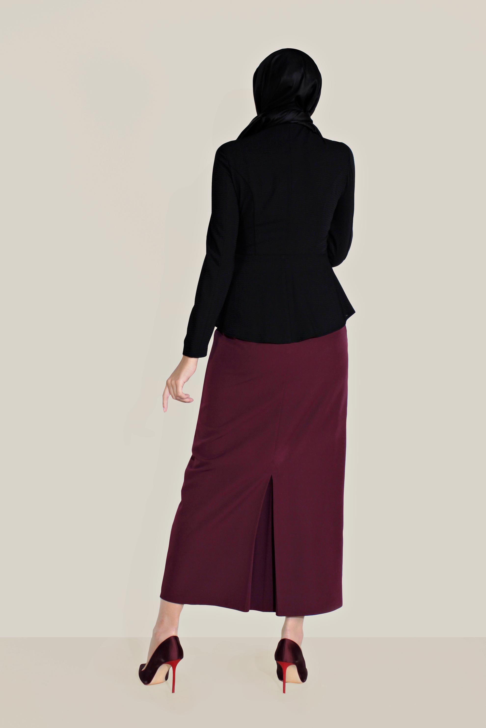 Tesettür giyim SİYAH FERMUARLI BİSİKLET YAKA CEKET 40761