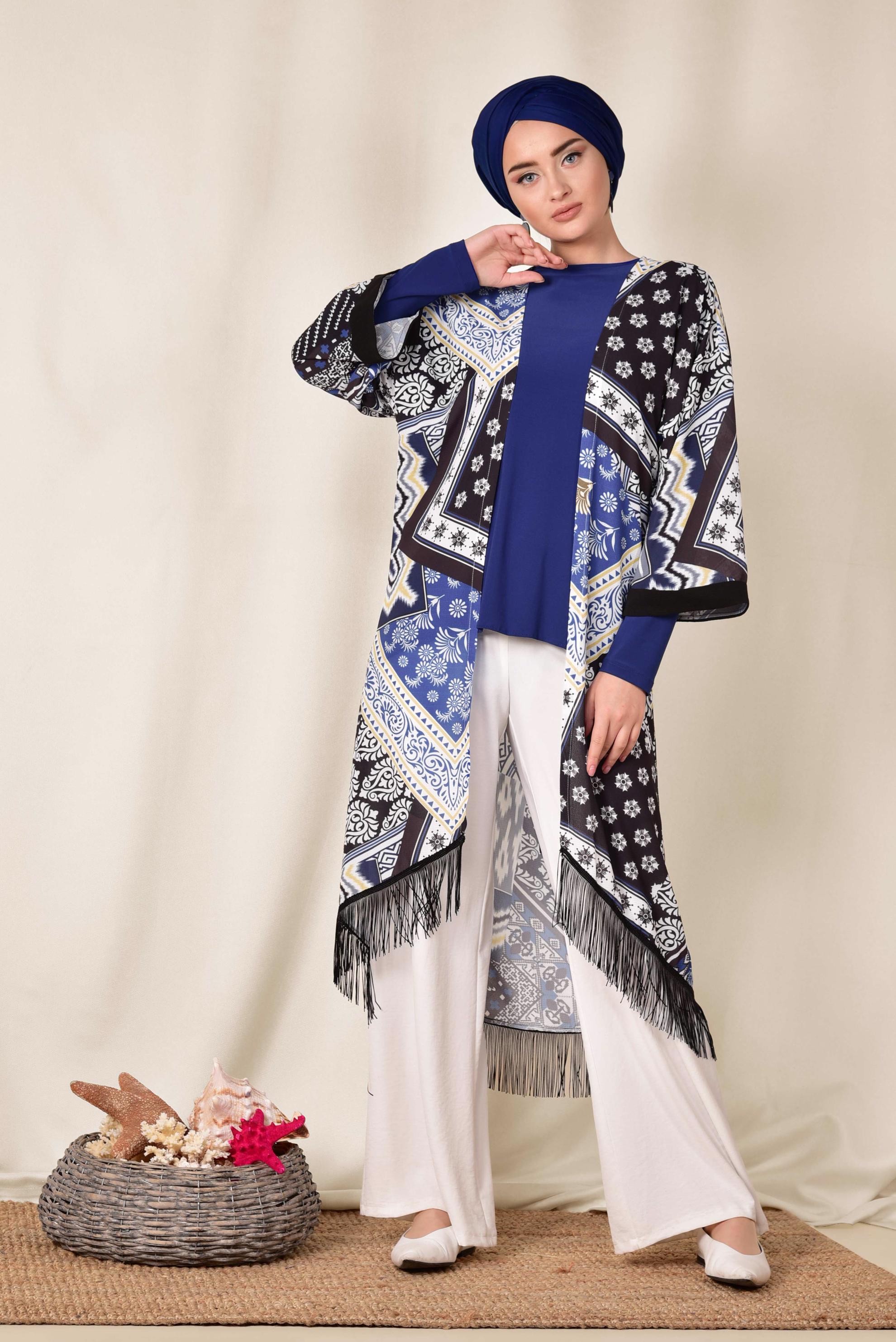 Vêtements hijab BLEU MARINE 4936 KOBE 301585 KİMONO 38/46 TEK40