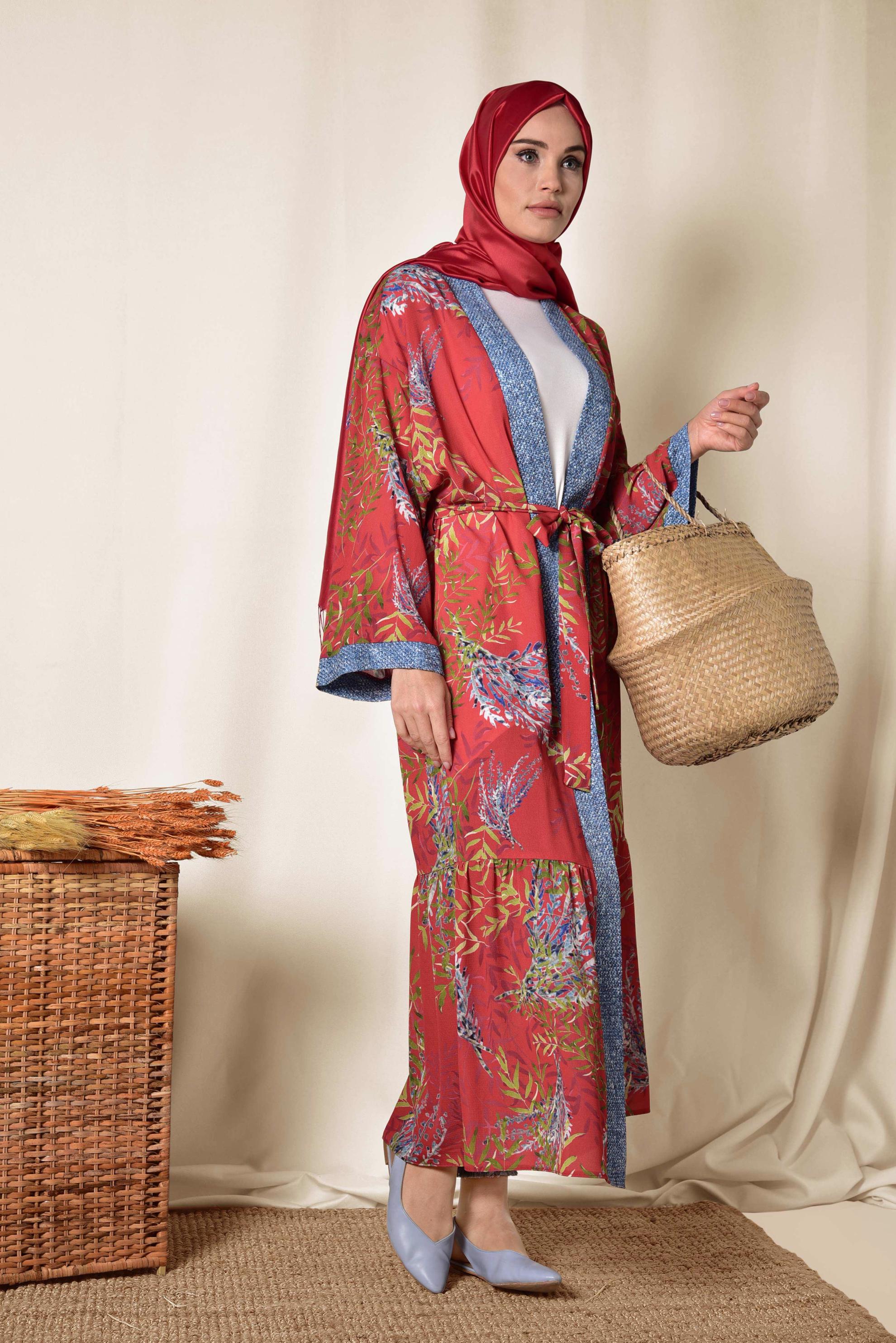 Hijab clothing RED 4958 KOBE 144652 KİMONO 38/46 TEK40