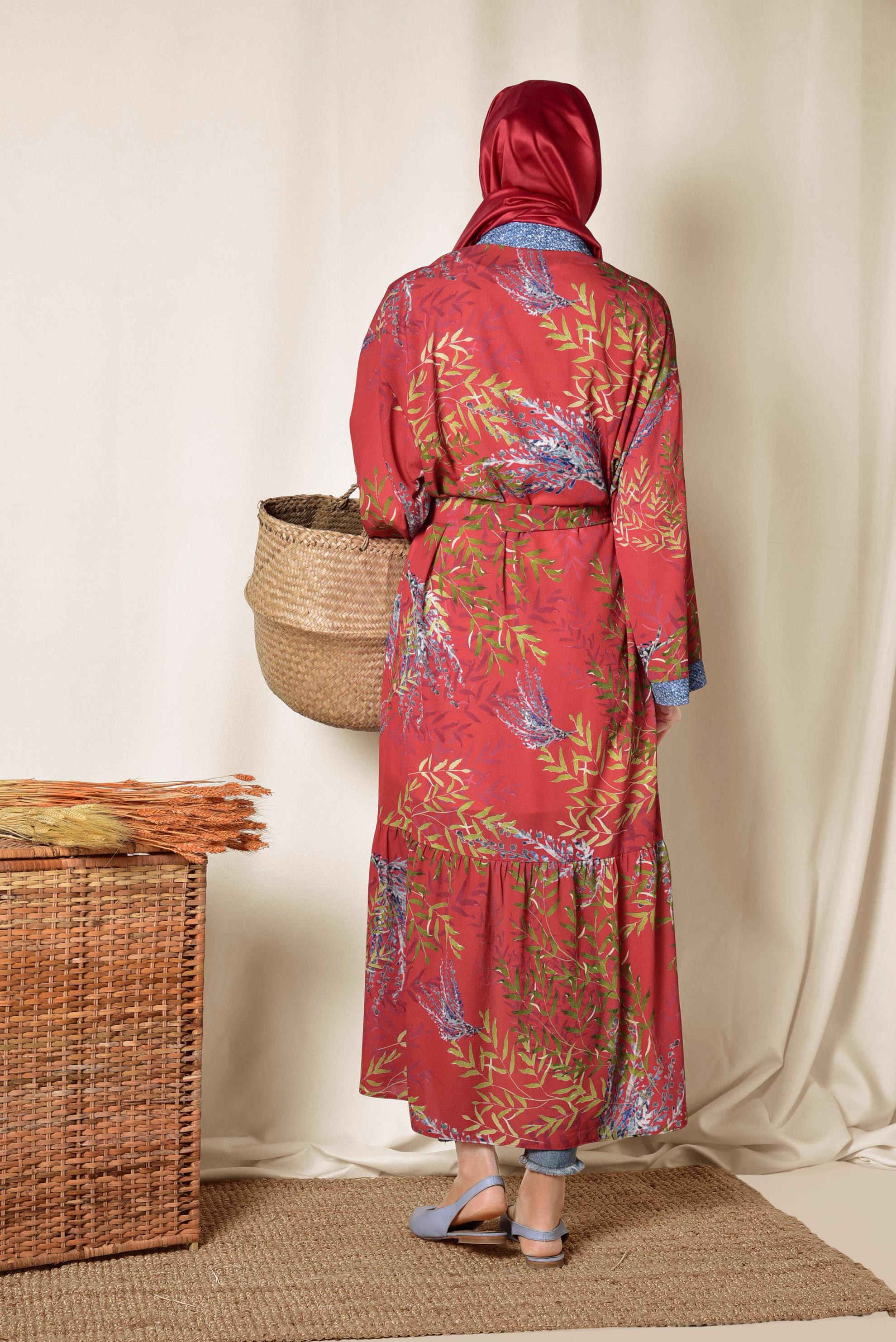 Hijab clothing RED 4958 KOBE 144652 KİMONO 38/46 TEK40