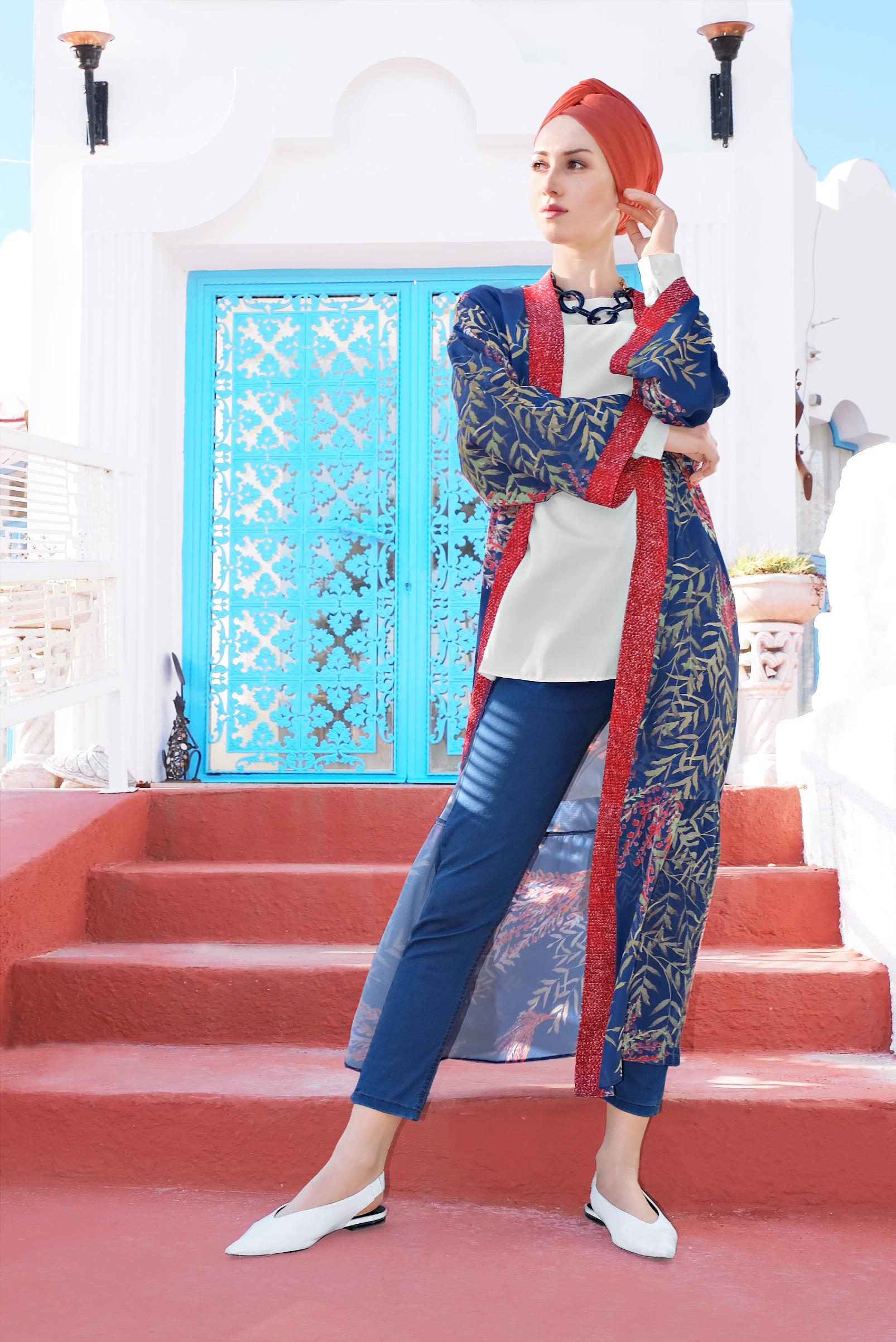 Hijab clothing NAVY BLUE 4958 KOBE 144652 KİMONO 38/46 TEK40