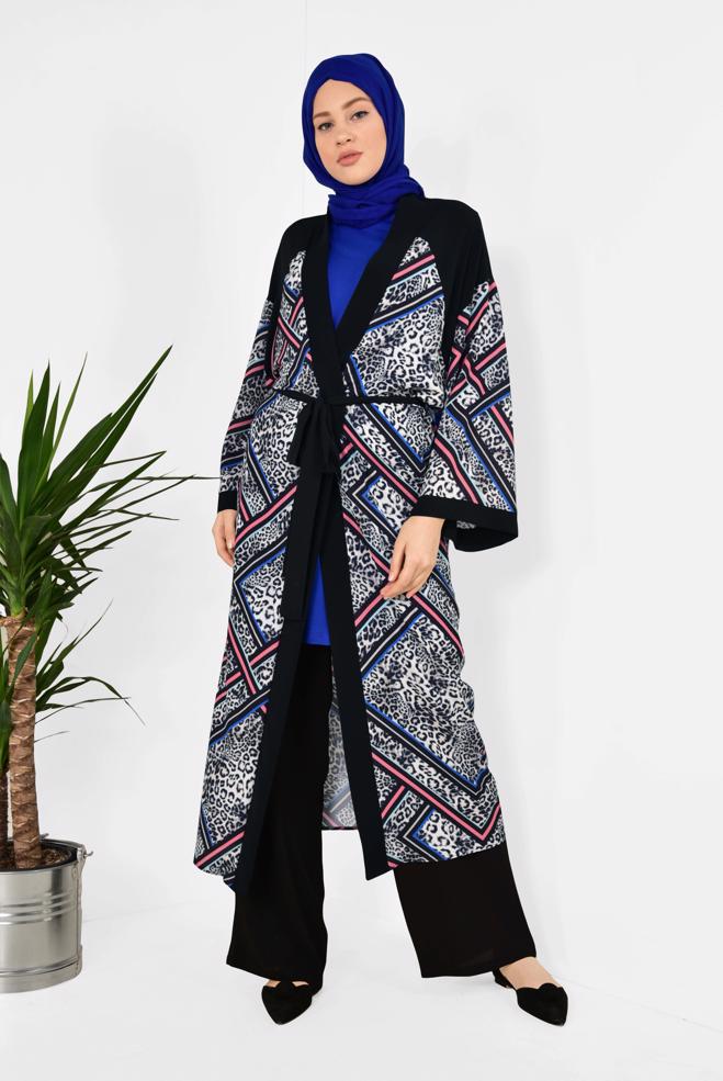 Hijab clothing GREY 4963 KOBE 11486 KİMONO 40/48 - ALVİNA