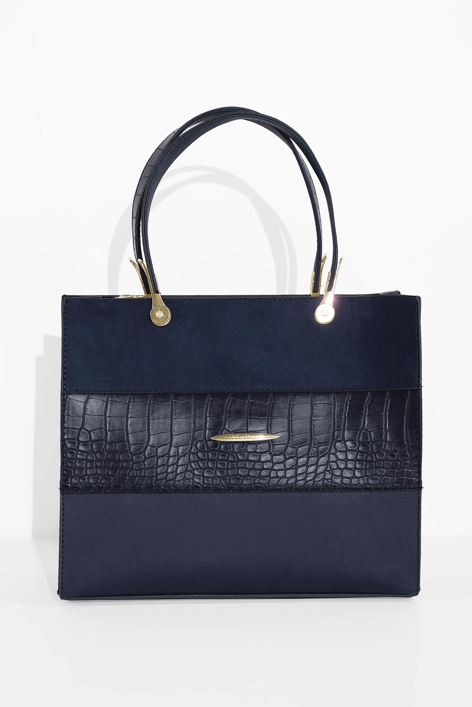 Tesettür giyim LACİVERT ALVİNA KROKODİL DESEN DETAYLI ÇANTA 2020 