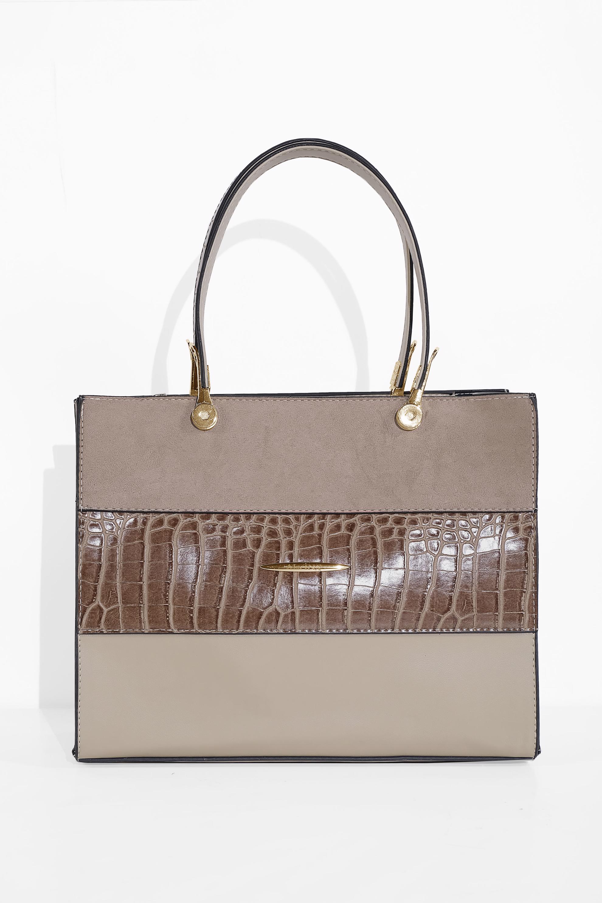 Tesettür giyim VİZON ALVİNA KROKODİL DESEN DETAYLI ÇANTA 2020 