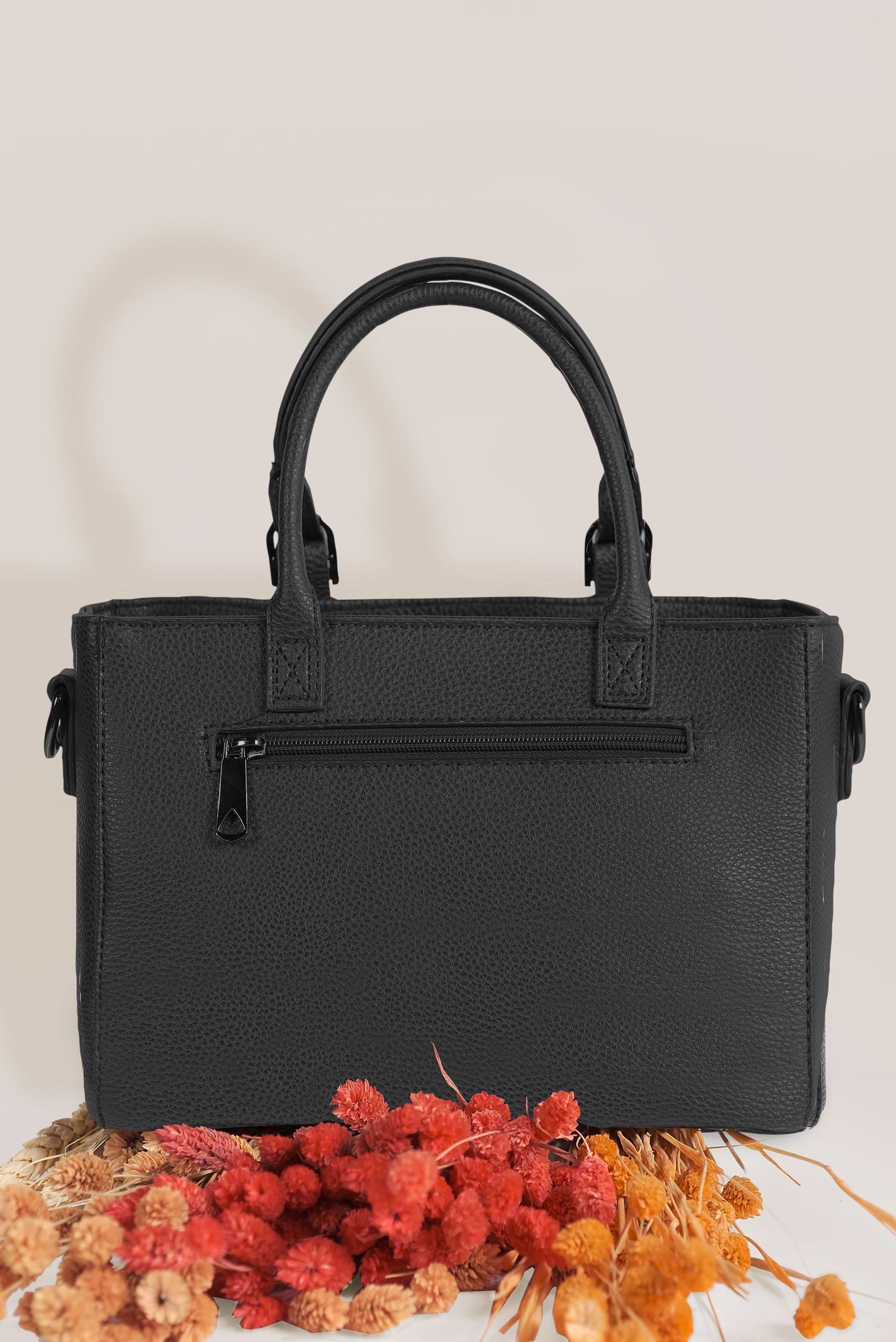 Tesettür giyim SİYAH ALVİNA DERİ VE SUET DETAYLI ÇANTA 2035 