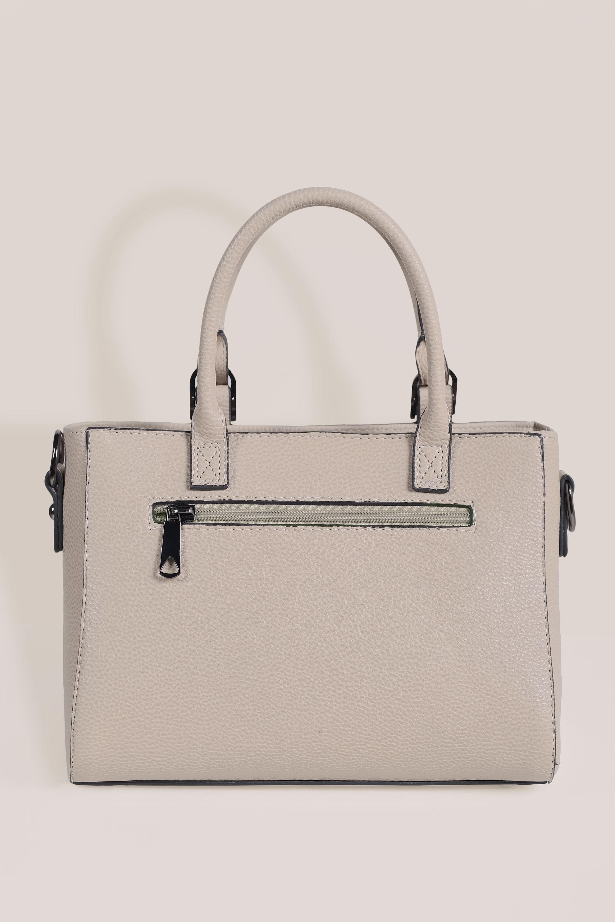 Tesettür giyim VİZON ALVİNA DERİ VE SUET DETAYLI ÇANTA 2035 