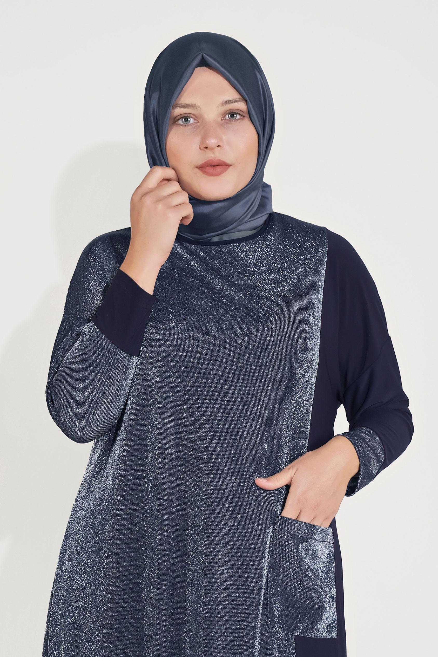 Hijab clothing NAVY BLUE 20061 MULTİ 24462 ELBİSE 44/48 TEK46