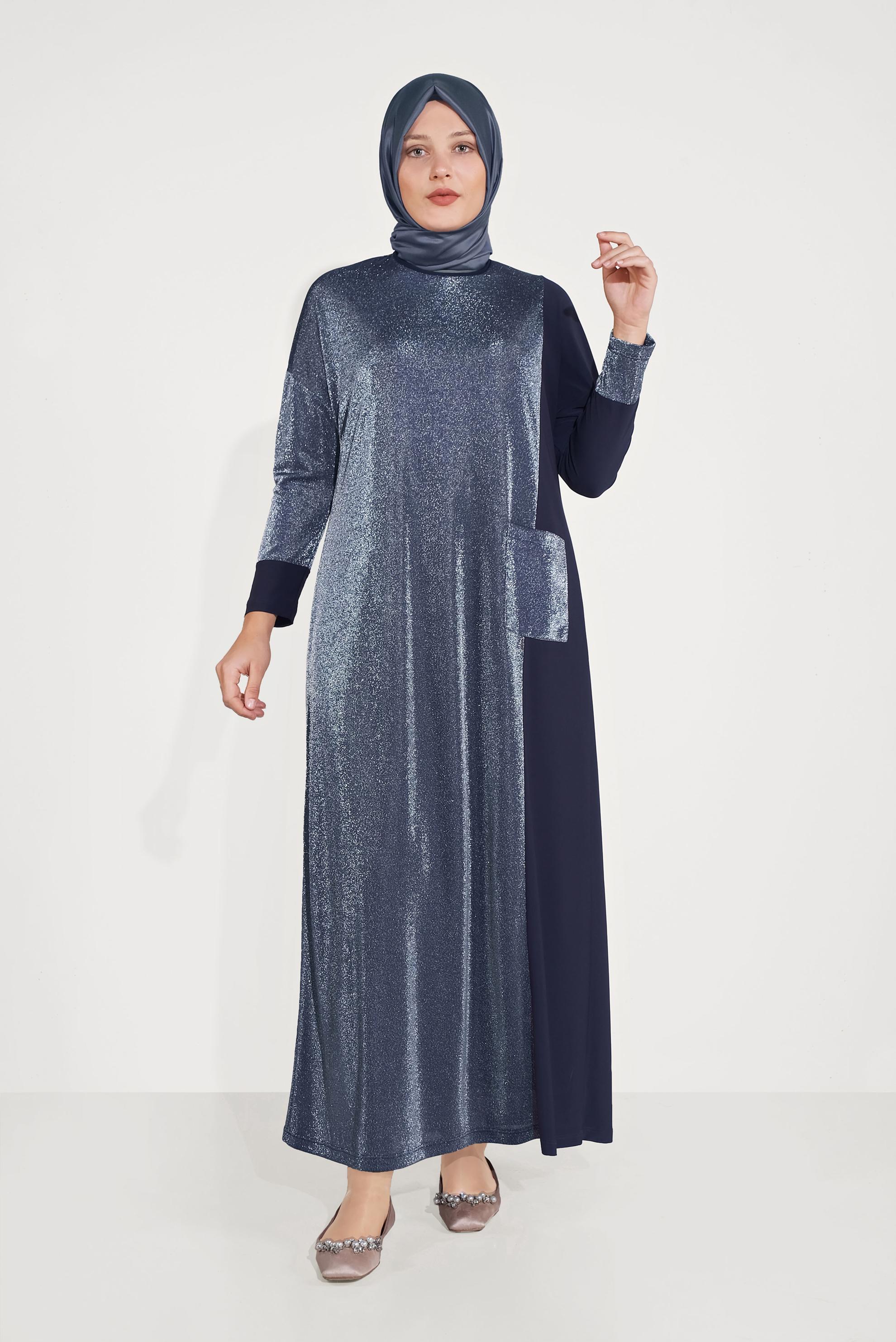 Hijab clothing NAVY BLUE 20061 MULTİ 24462 ELBİSE 44/48 TEK46