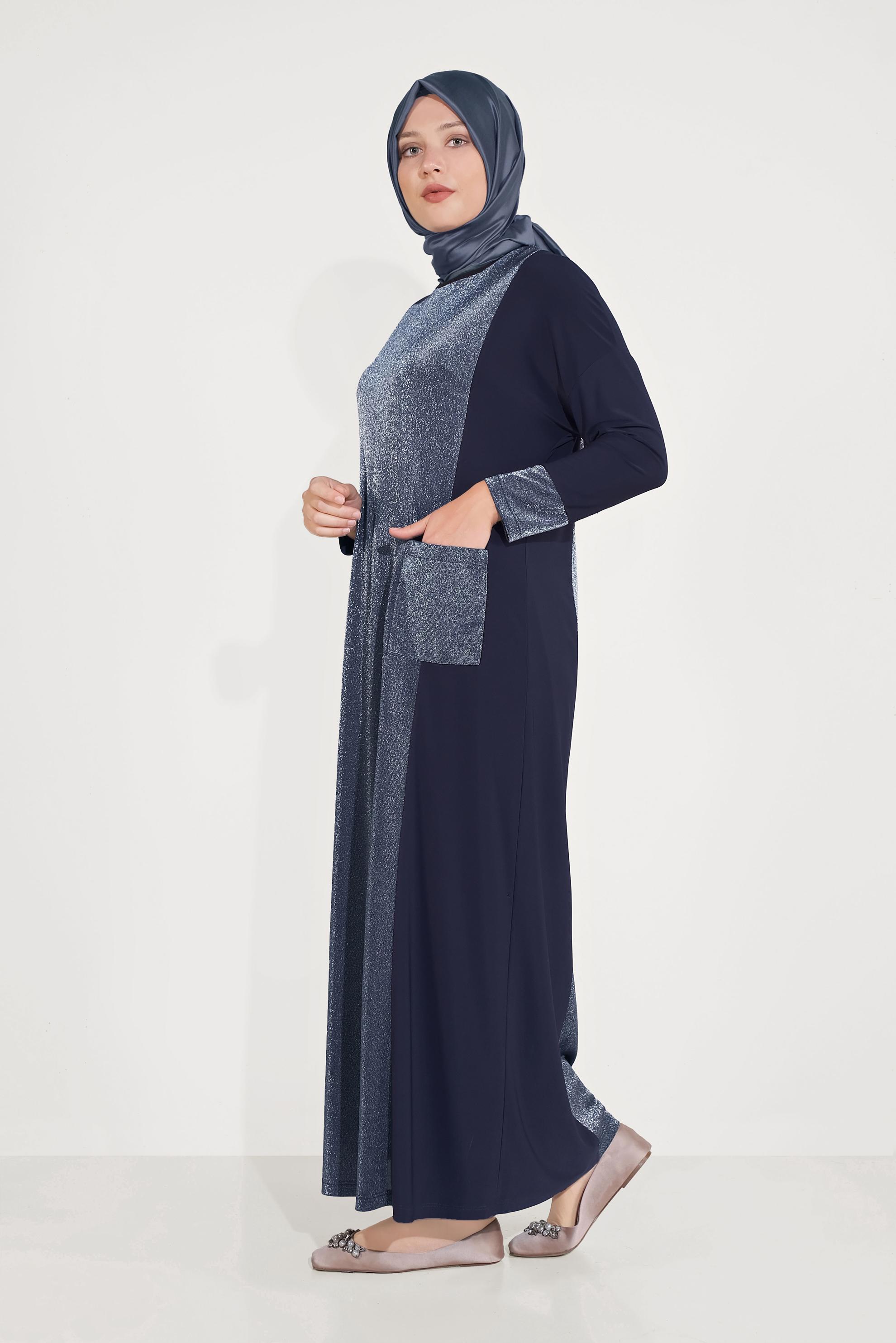 Hijab clothing NAVY BLUE 20061 MULTİ 24462 ELBİSE 44/48 TEK46