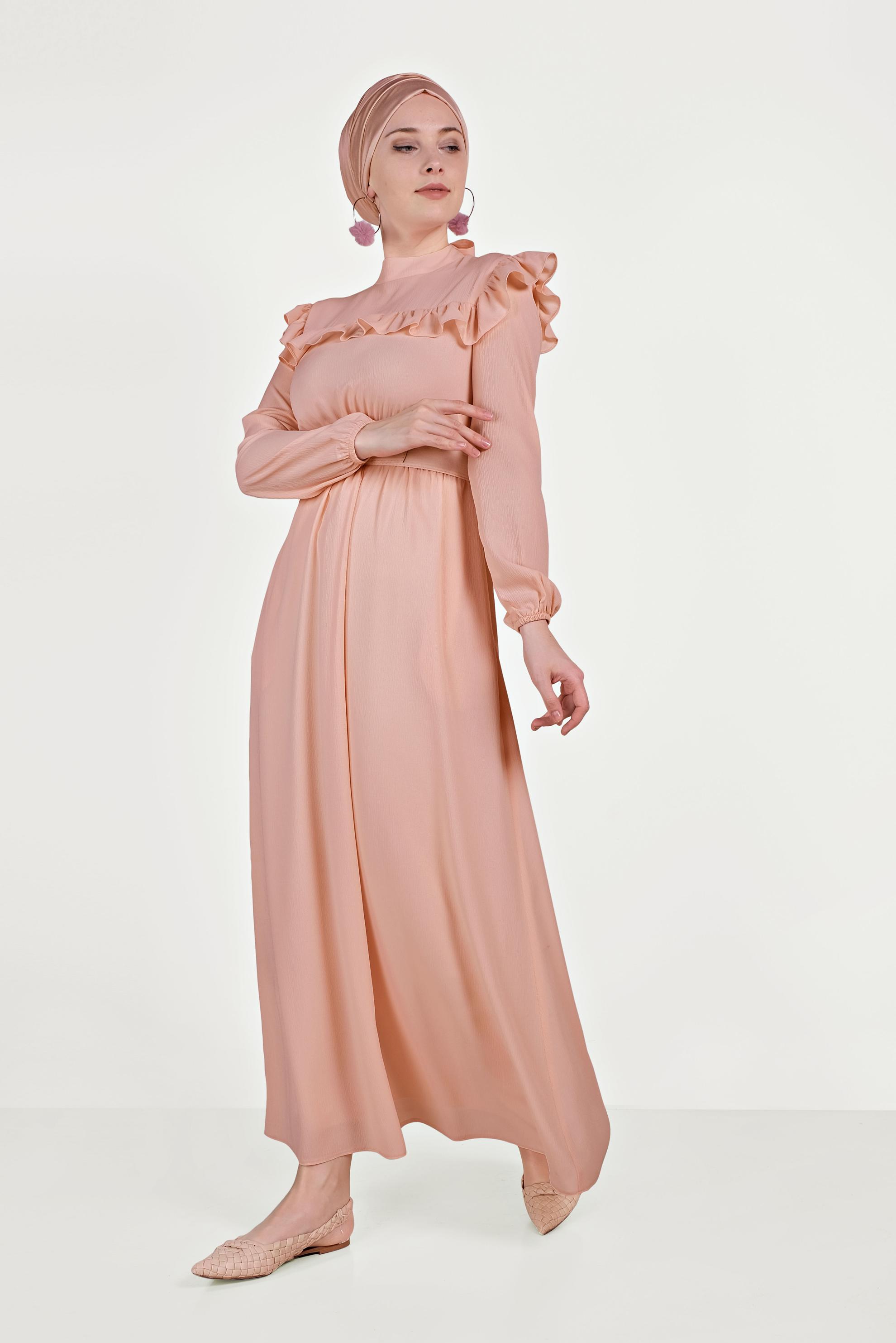 Hijab clothing POWDER RUFFLED DRESS 40462 