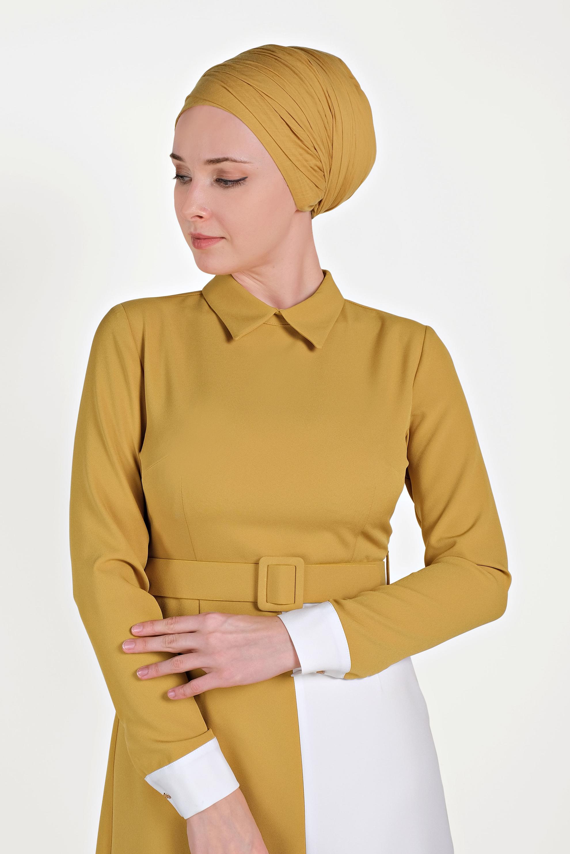Hijab clothing YELLOW COLORED DRESS 40580 