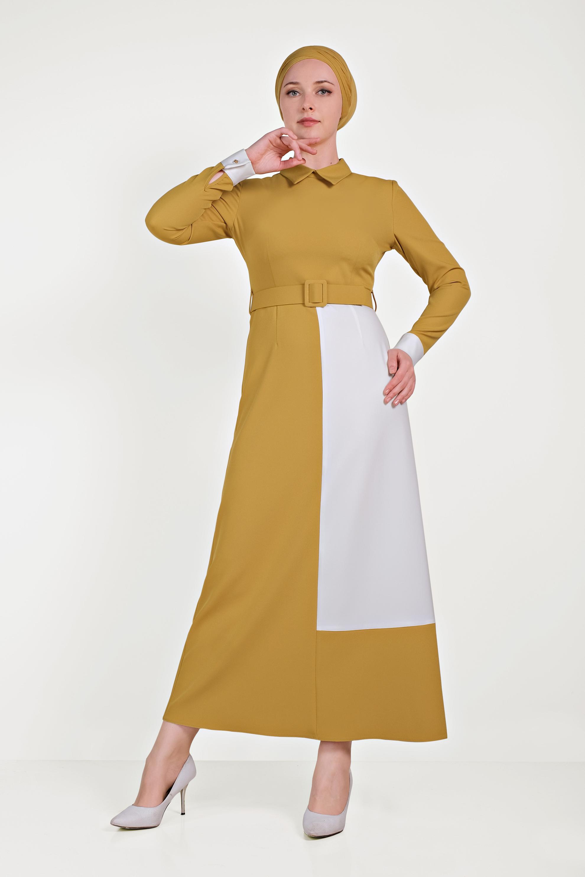 Hijab clothing YELLOW COLORED DRESS 40580 