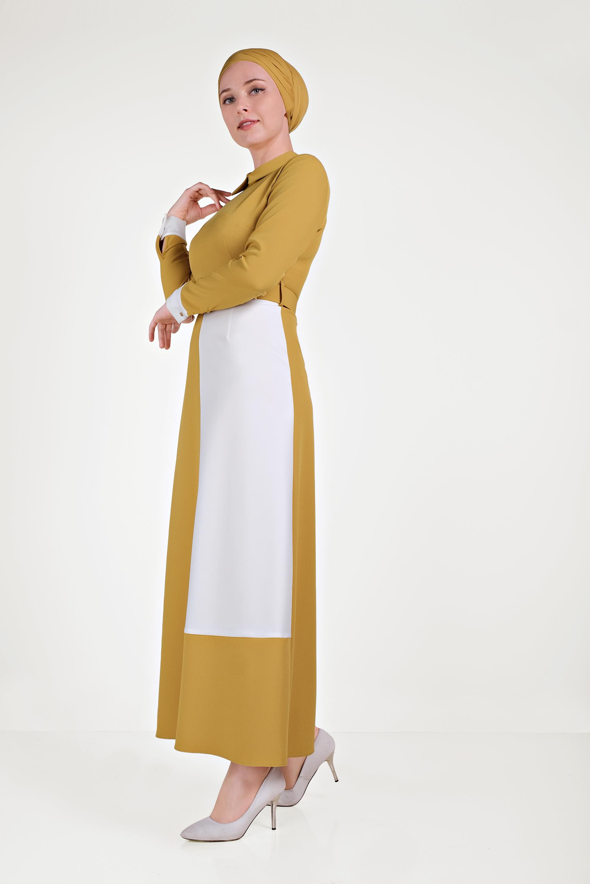 Hijab clothing YELLOW COLORED DRESS 40580 