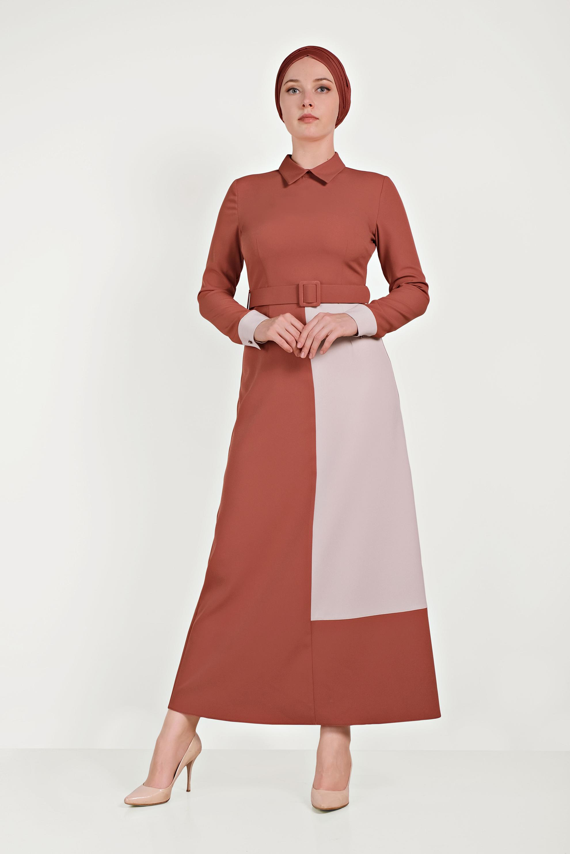 Hijab clothing ORANGE COLORED DRESS 40580 