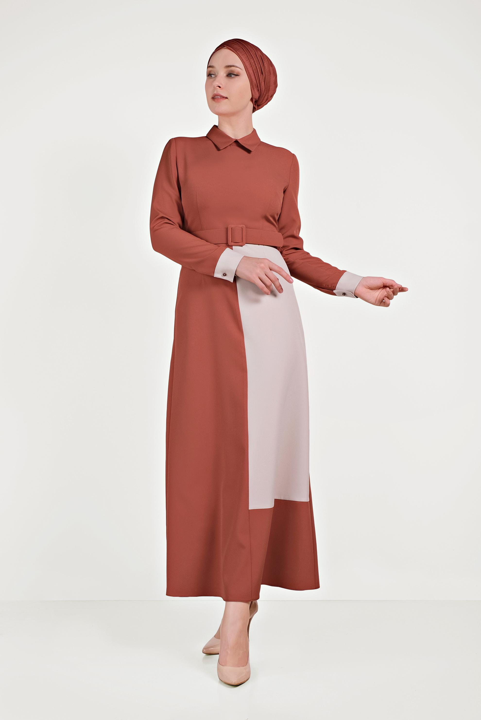 Hijab clothing ORANGE COLORED DRESS 40580 