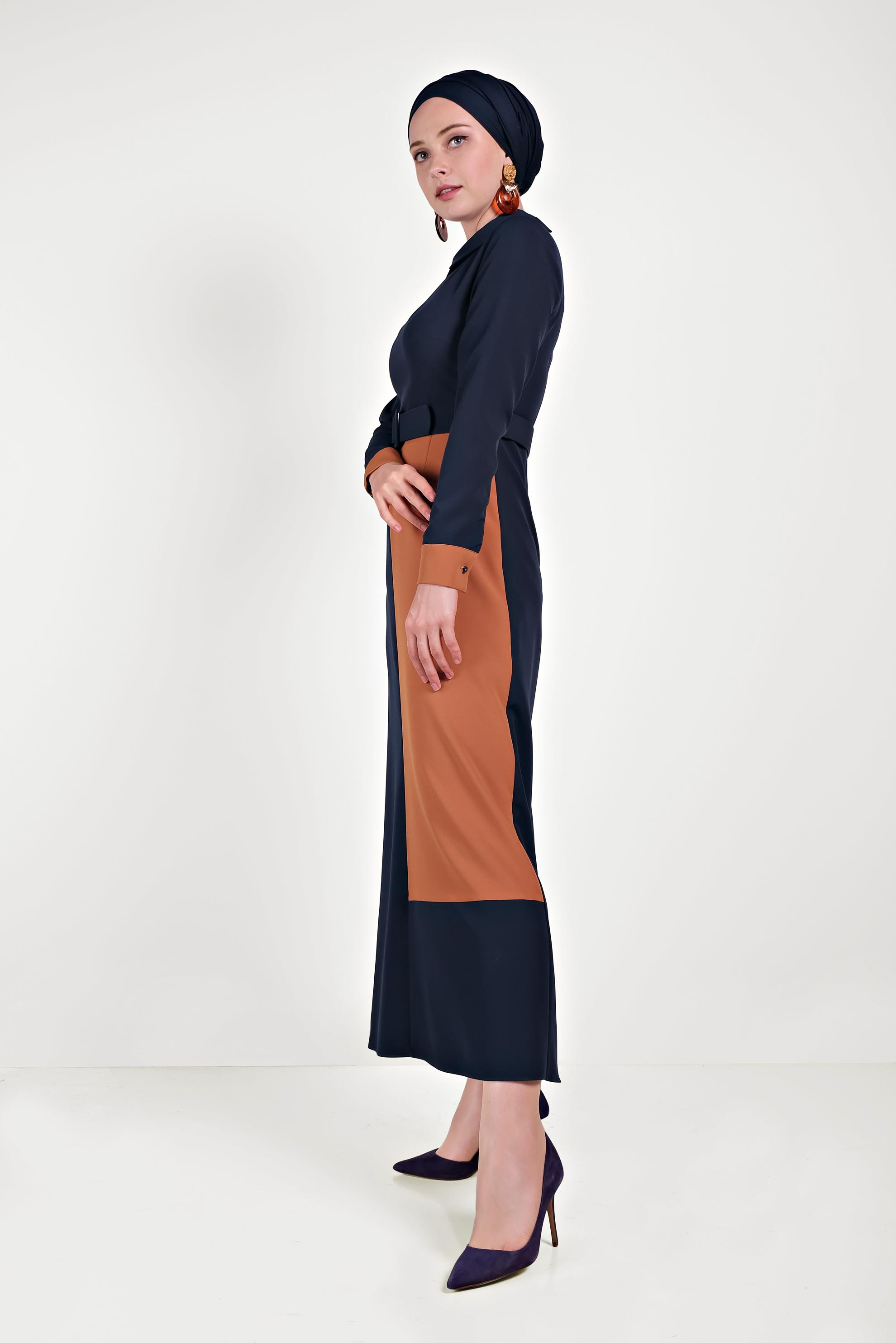 Hijab clothing NAVY BLUE COLORED DRESS 40580 