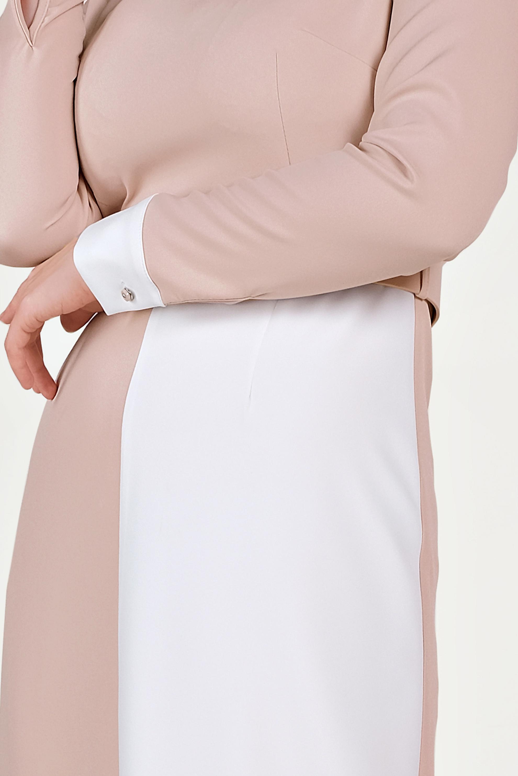 Tesettür giyim PUDRA ÇİFT RENKLİ ELBİSE 40580