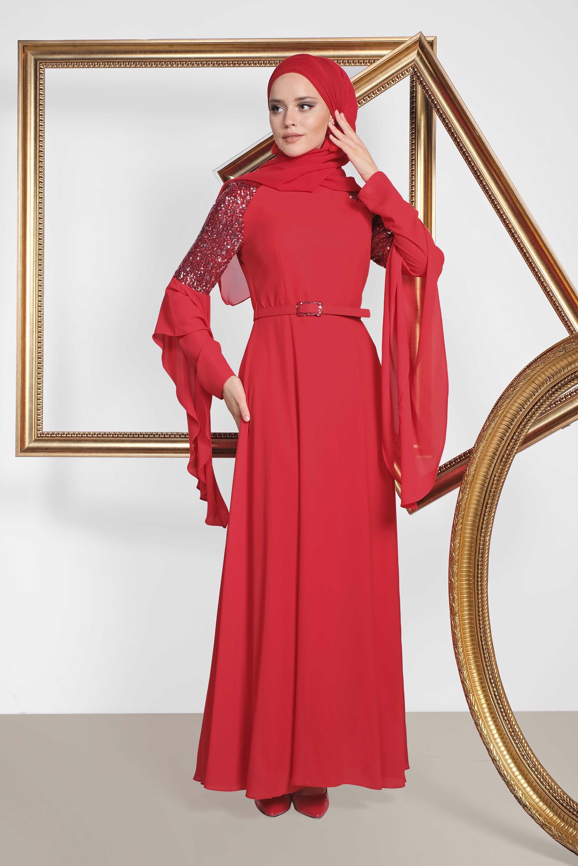 Vêtements hijab ROUGE ROBE DE SOIRÉE SALAS 4217