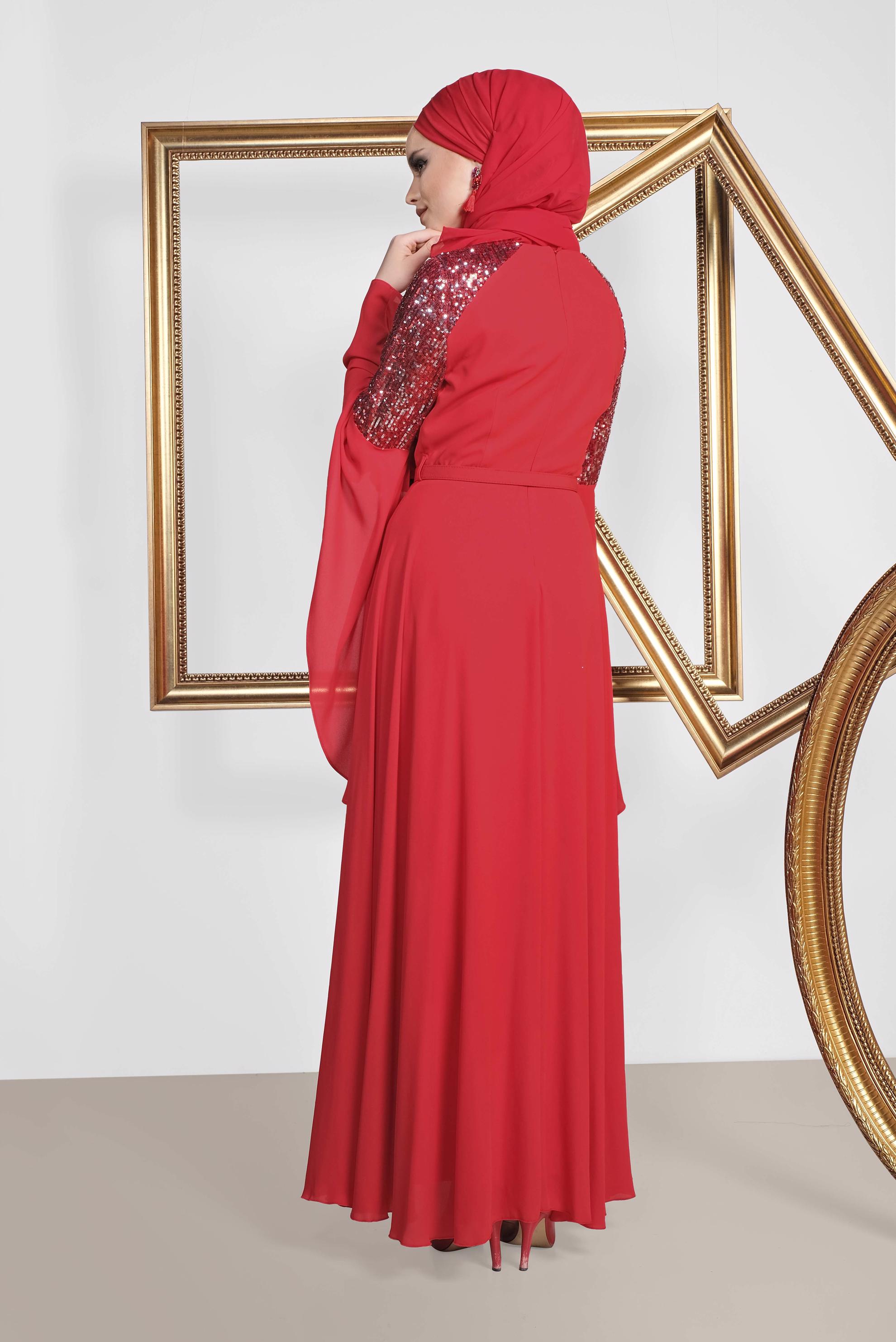 Vêtements hijab ROUGE ROBE DE SOIRÉE SALAS 4217