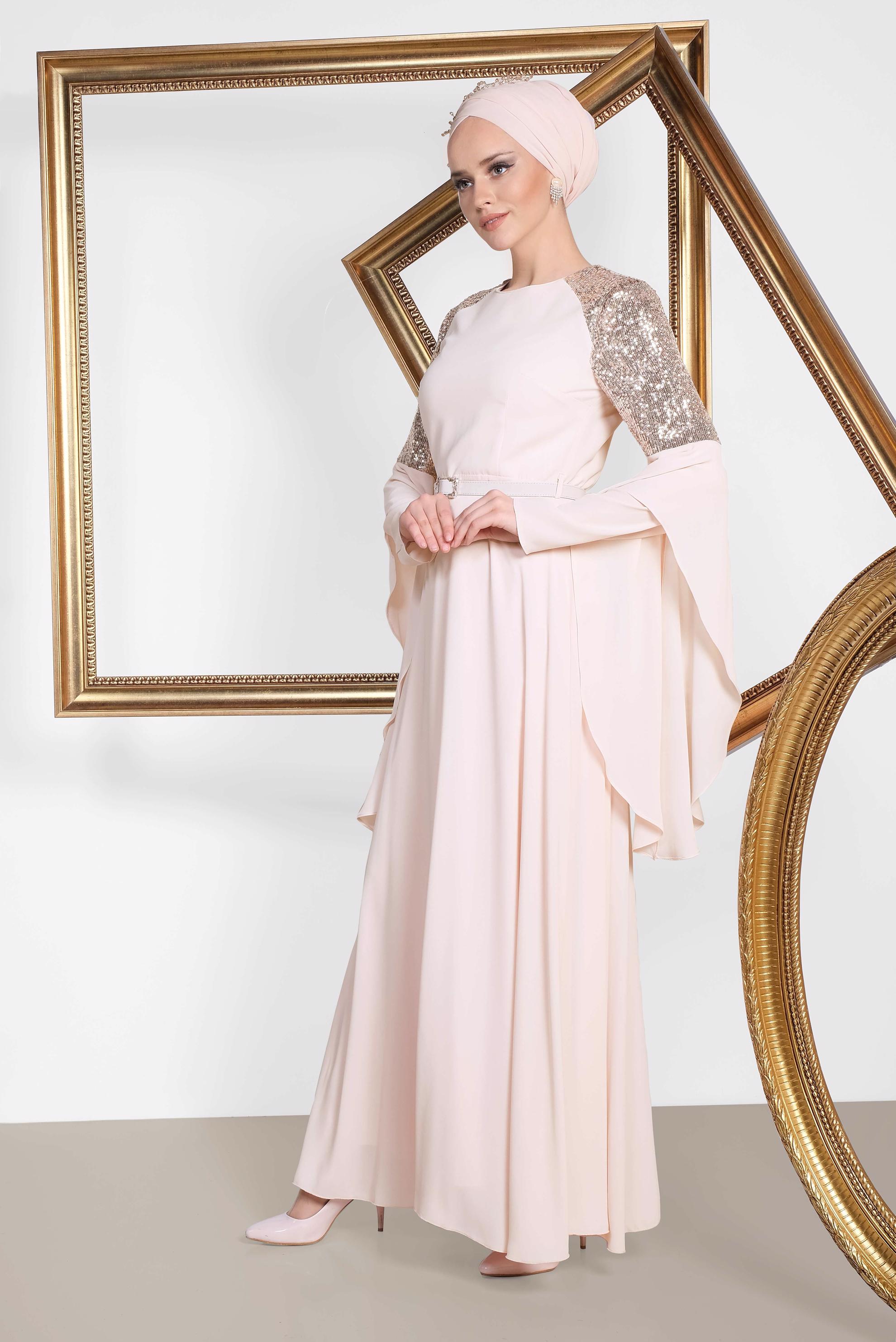 Vêtements hijab POUDRE ROBE DE SOIRÉE SALAS 4217