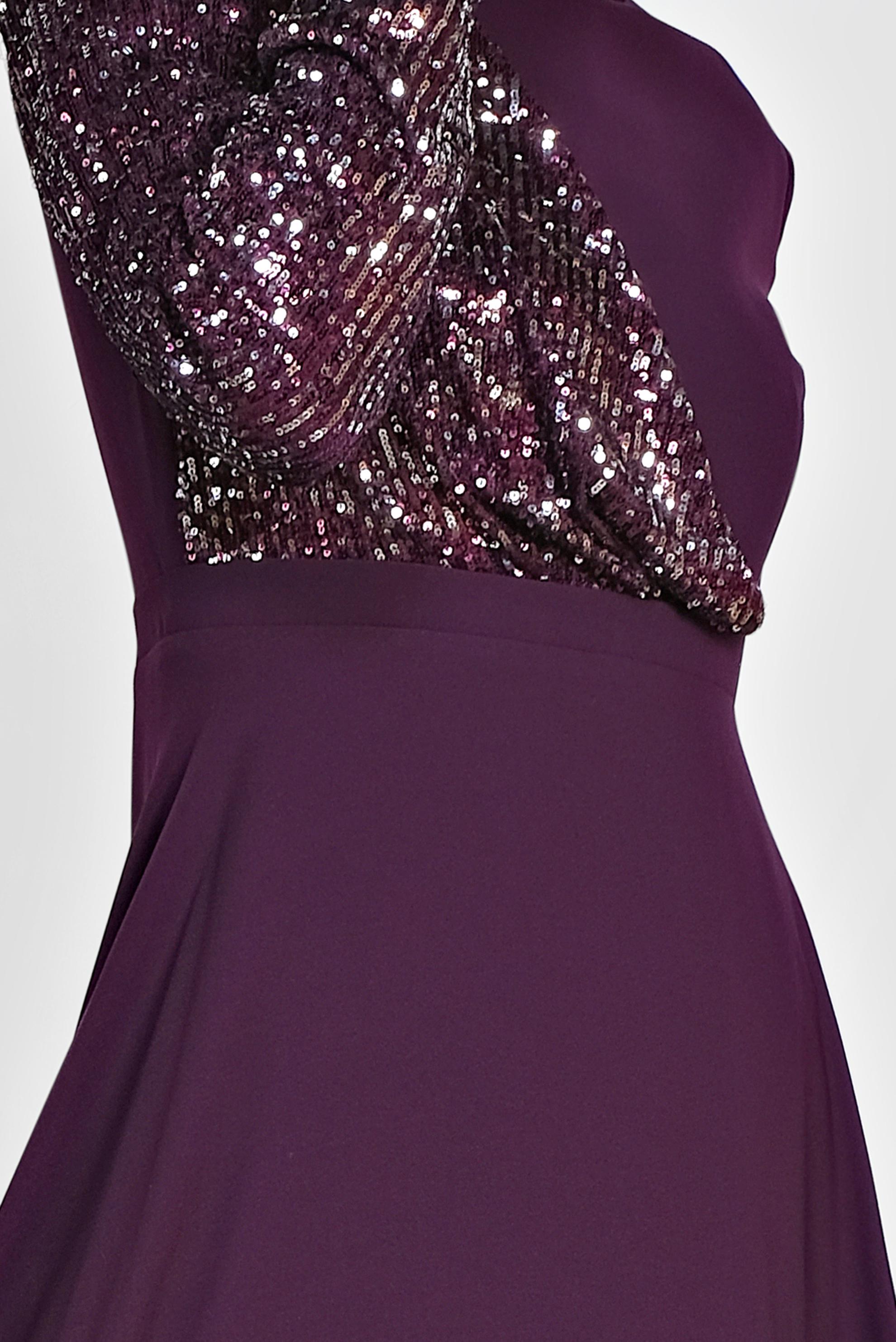 Tesettür giyim MÜRDÜM PUL PAYET DETAYLI ABİYE ELBİSE 4218 