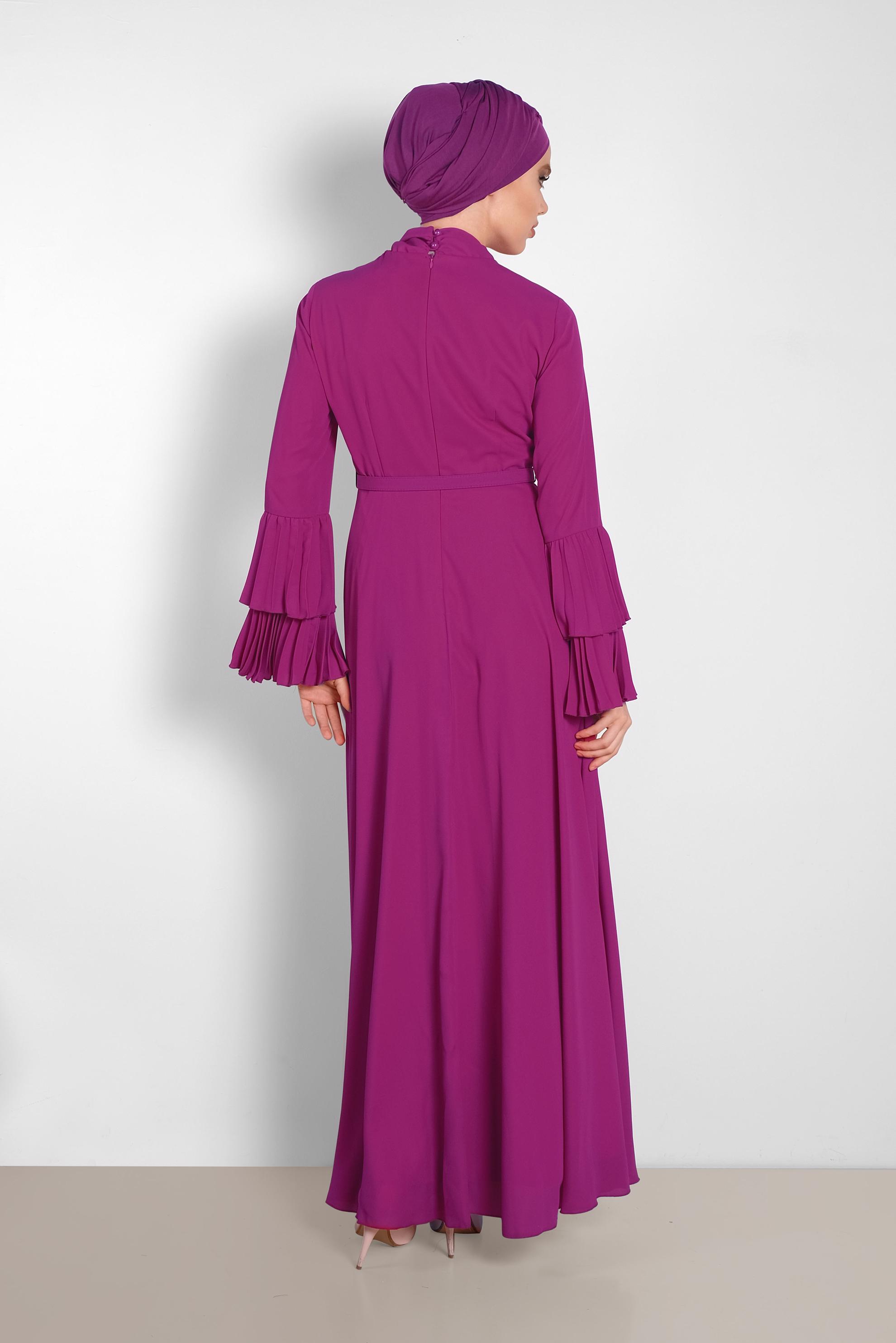 Vêtements hijab POURPRE ROBE PLISSÉE 4219