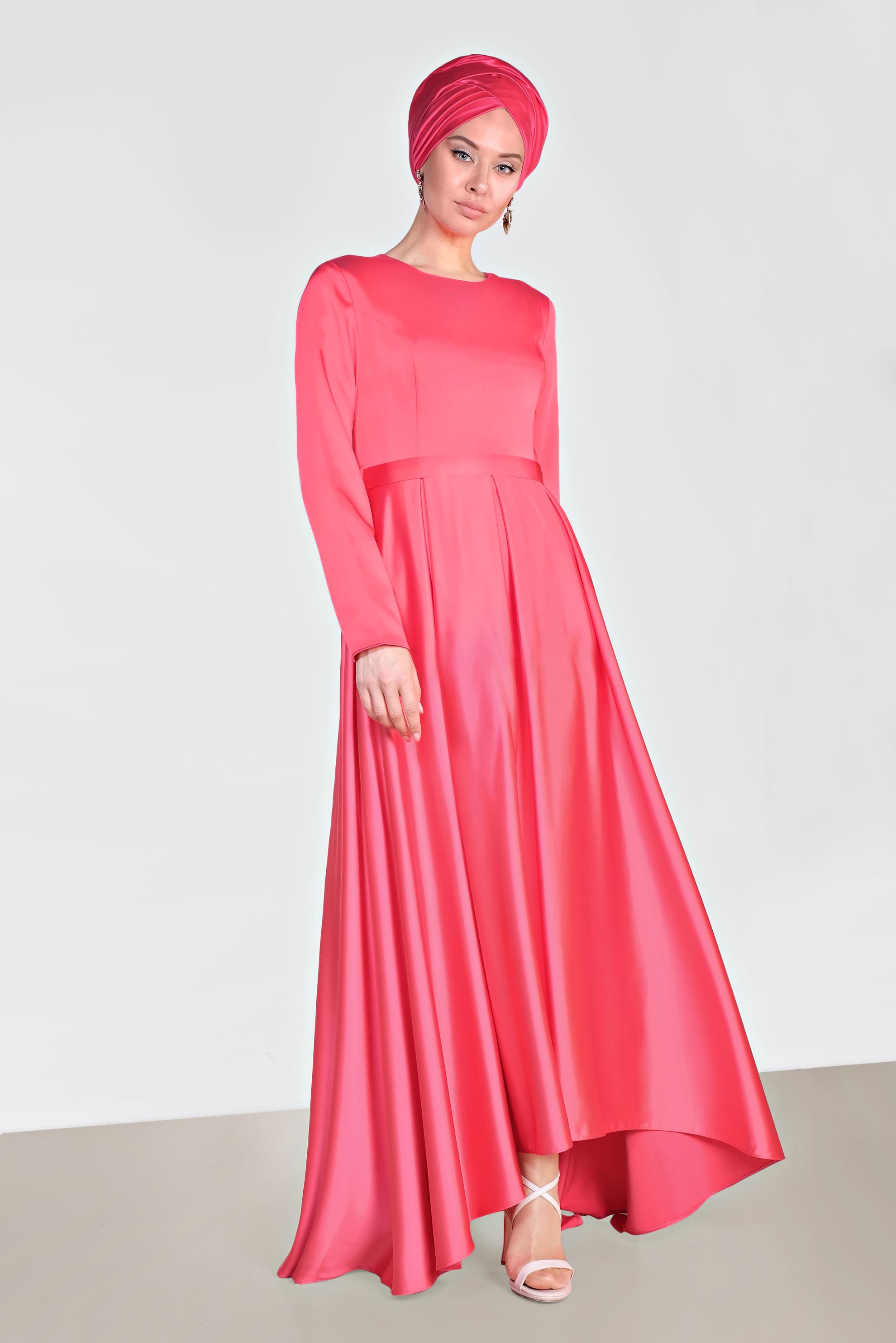 Vêtements hijab CORAIL ROBE DE SOIRÉE SATIN 4226