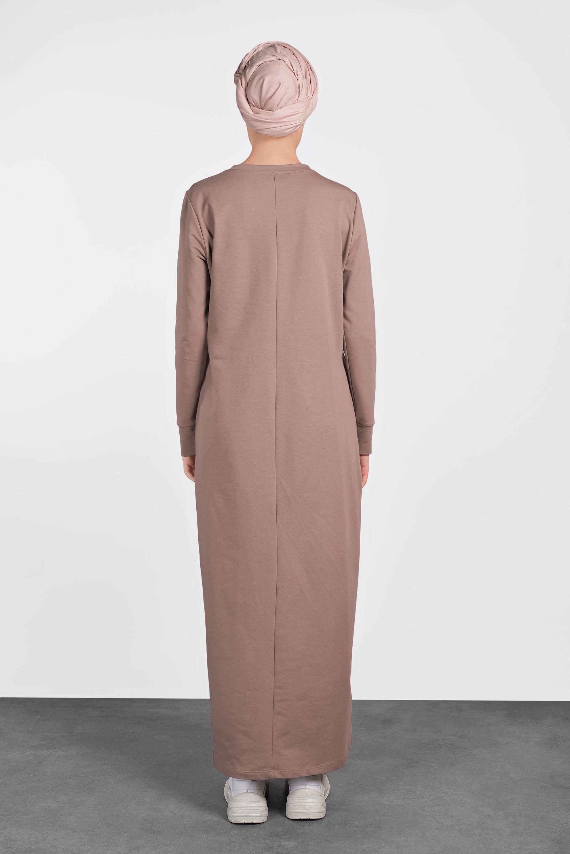 Tesettür giyim PEMBE 	DESENLİ EŞOFMAN ELBİSE 40124