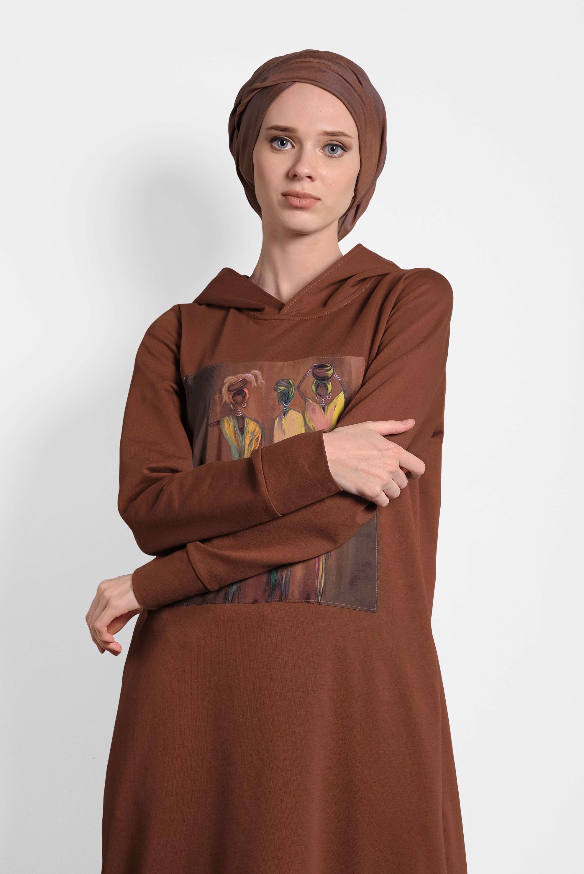 Vêtements hijab ROUGE BORDEAUX 40225 MELVİN EŞOFMAN ELBİSE 36/44 TEK38