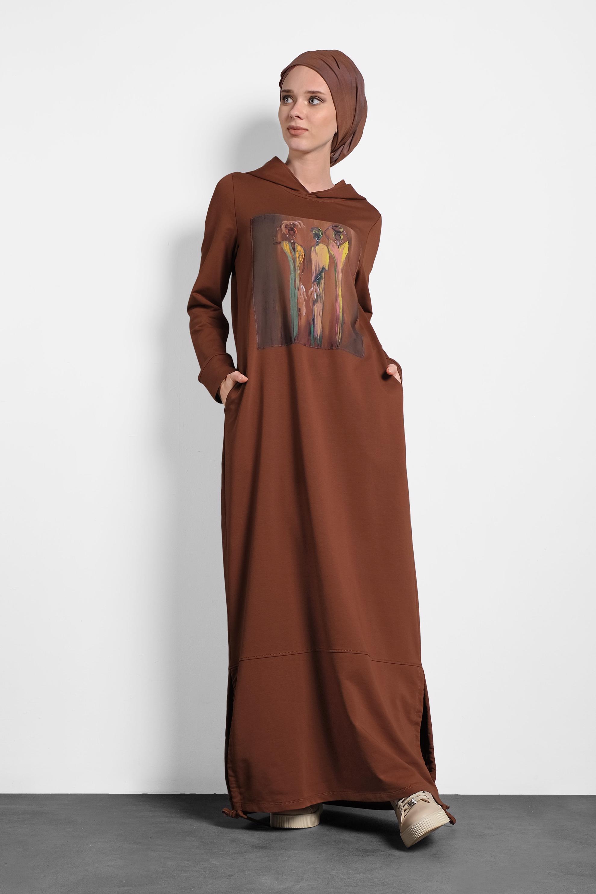 Vêtements hijab ROUGE BORDEAUX 40225 MELVİN EŞOFMAN ELBİSE 36/44 TEK38