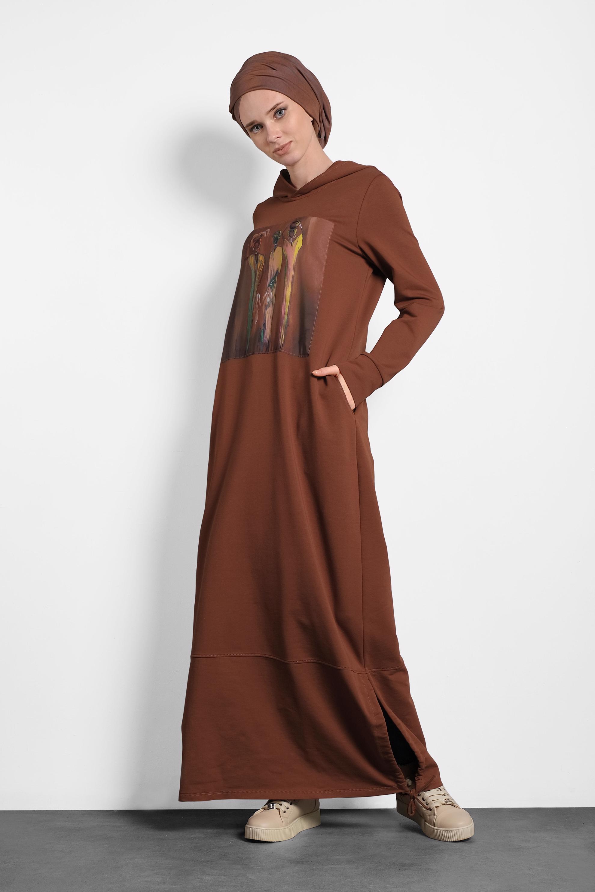 Vêtements hijab ROUGE BORDEAUX 40225 MELVİN EŞOFMAN ELBİSE 36/44 TEK38