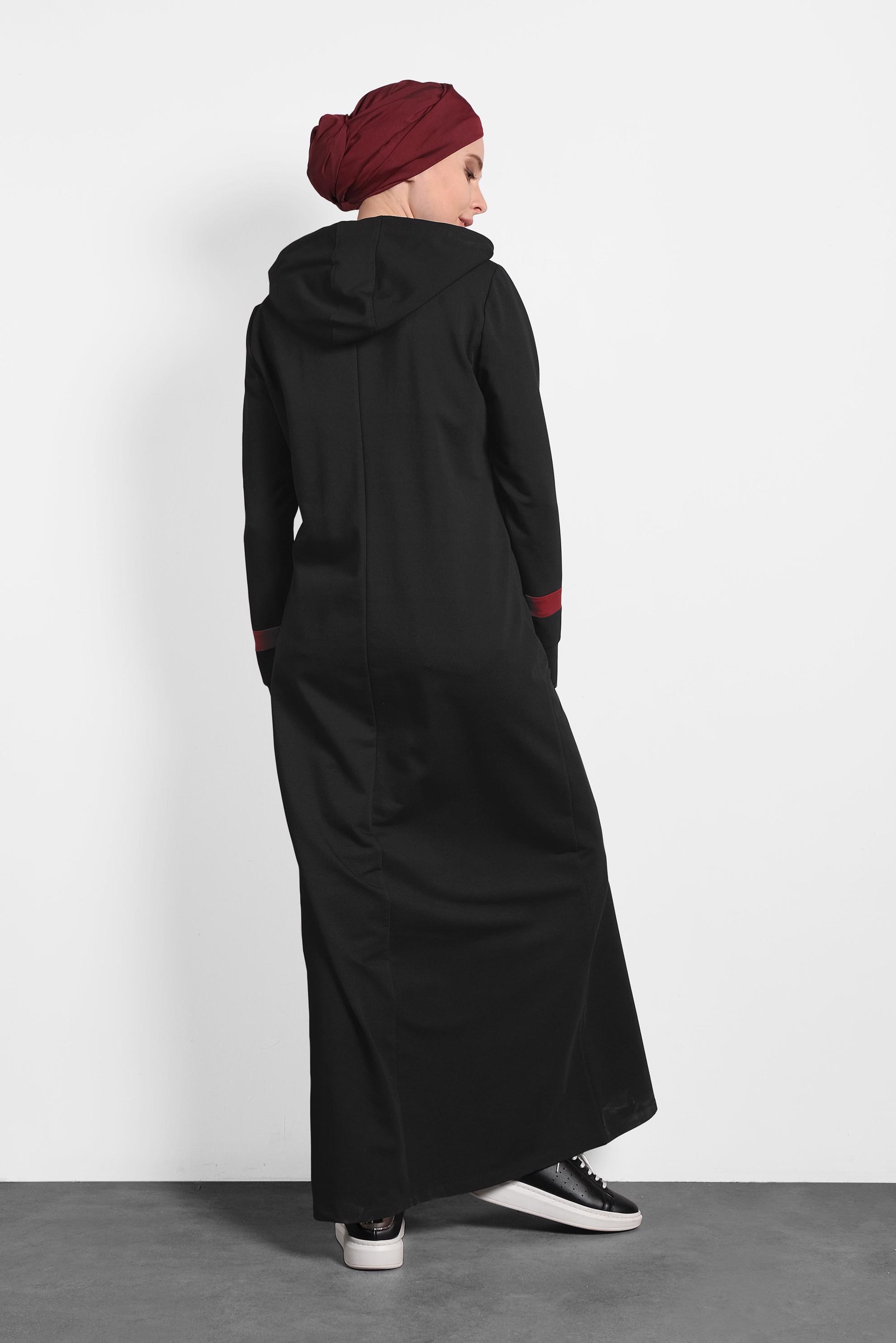 Tesettür giyim SİYAH 	FERMUAR DETAYLI EŞOFMAN TUNİK 40303