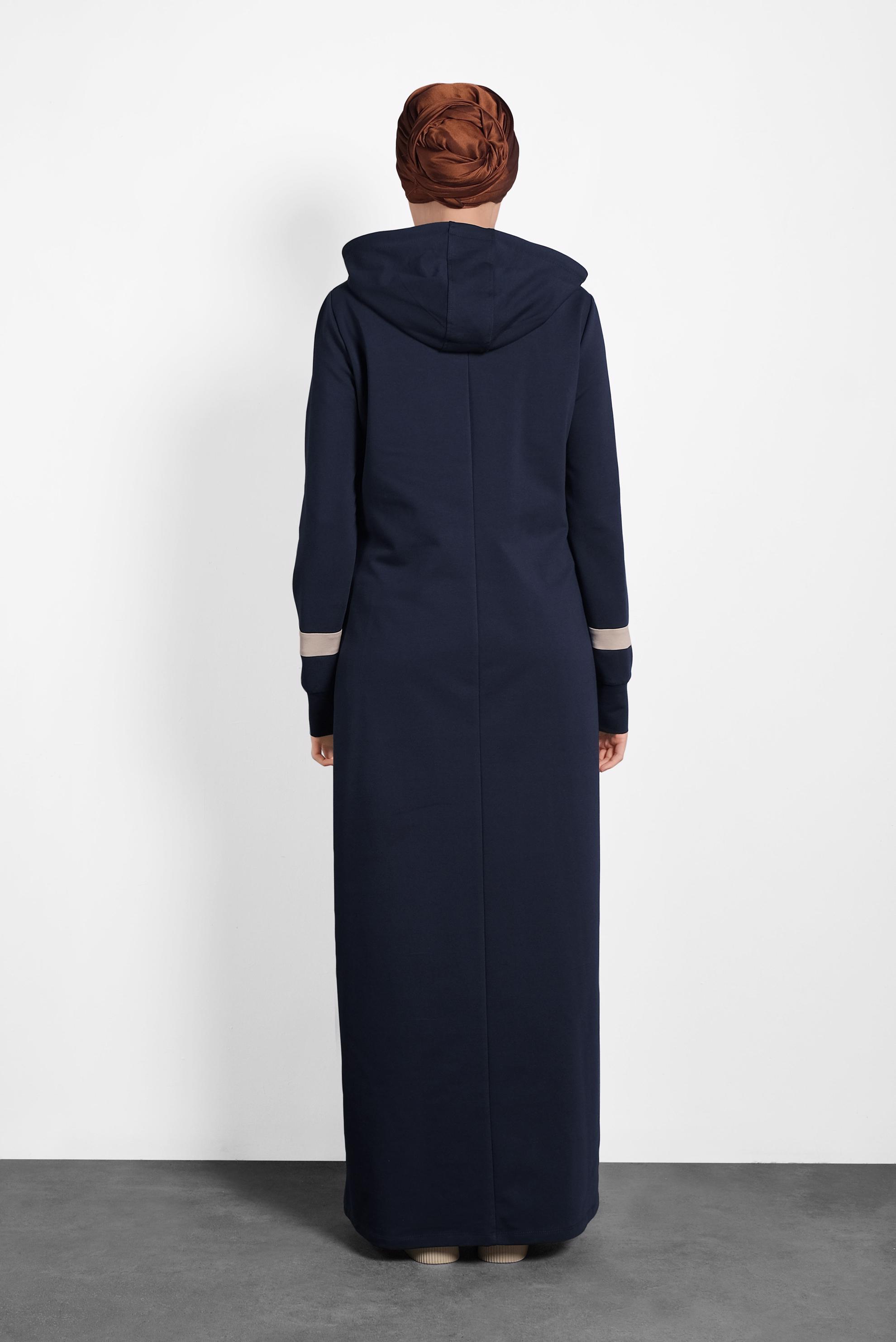 Tesettür giyim LACİVERT 	FERMUAR DETAYLI EŞOFMAN TUNİK 40303