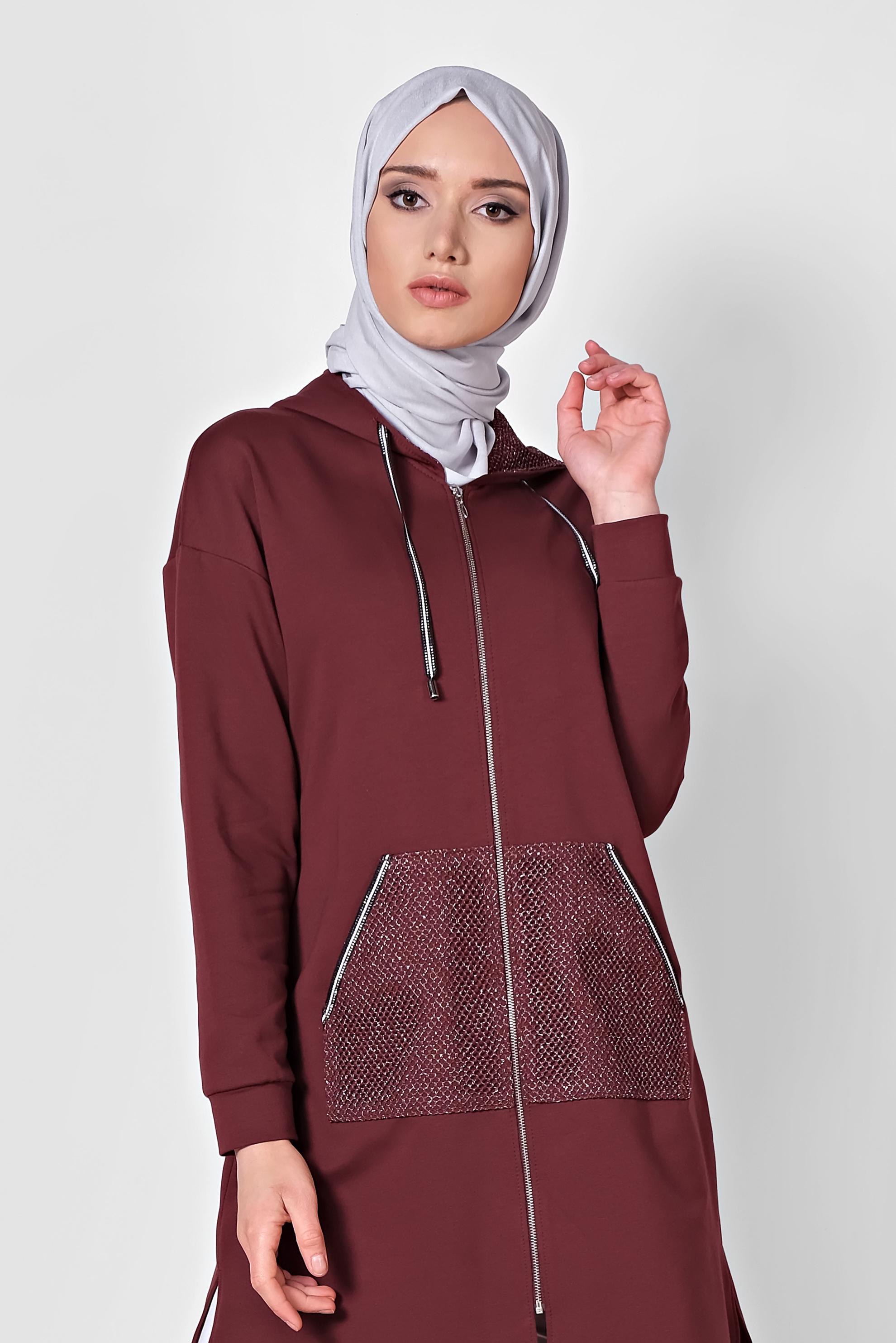 Hijab clothing CLARET RED 4039 MARİSS EŞOFMAN TUNİK 38/46 TEK40