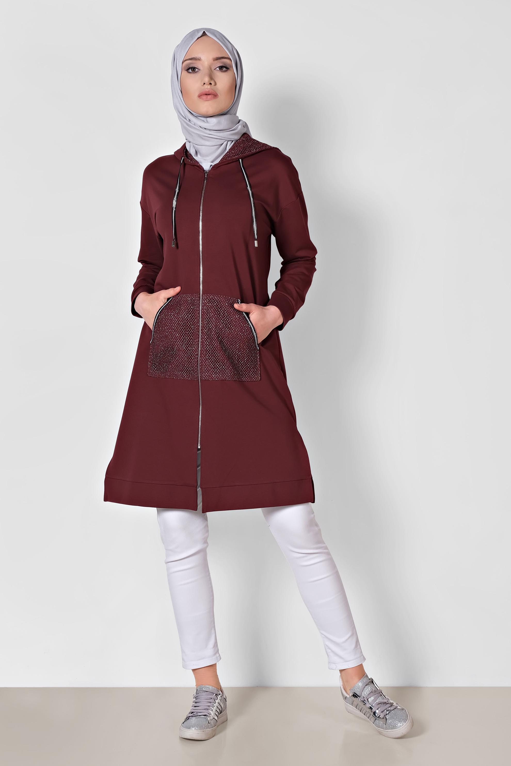 Hijab clothing CLARET RED 4039 MARİSS EŞOFMAN TUNİK 38/46 TEK40