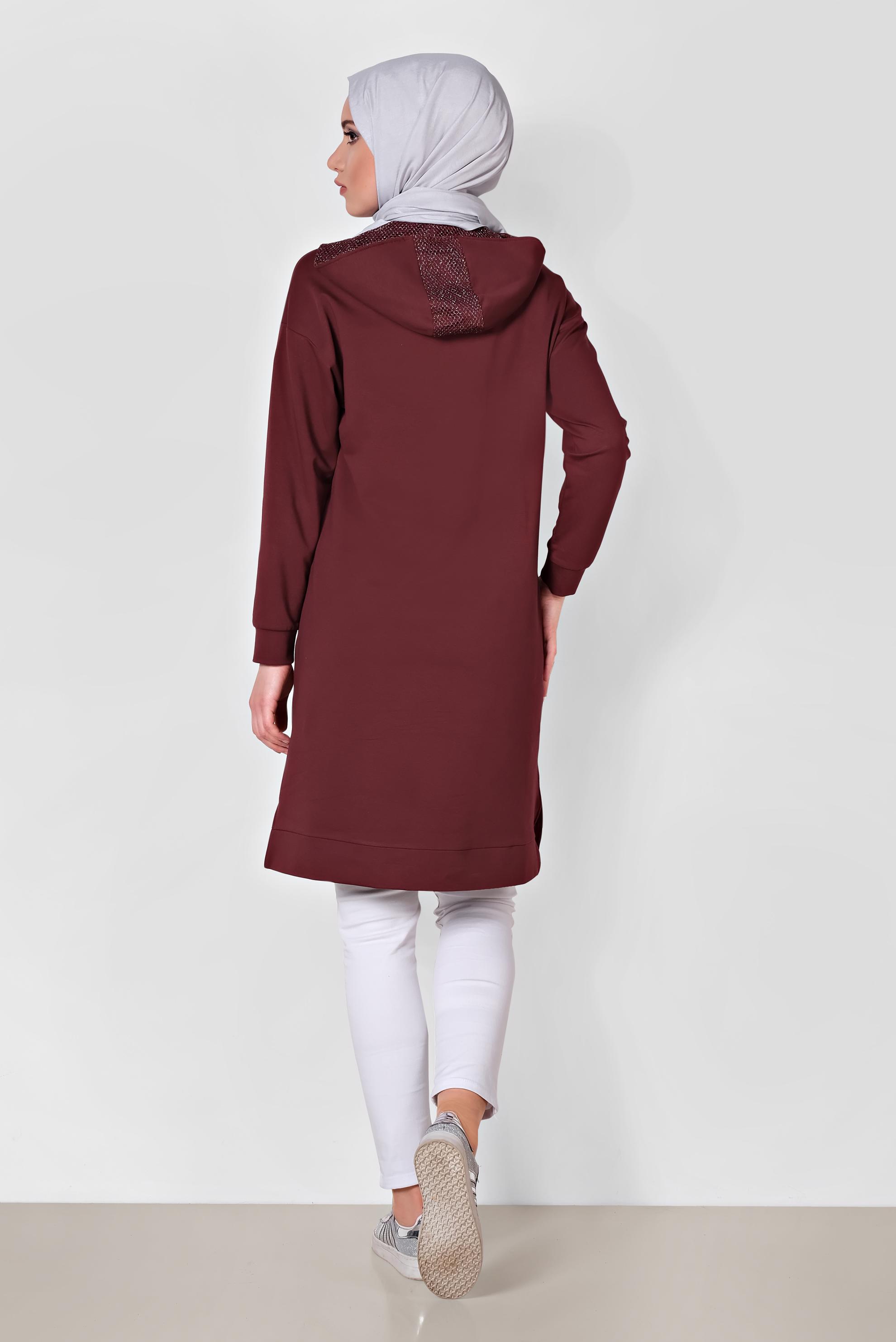 Hijab clothing CLARET RED 4039 MARİSS EŞOFMAN TUNİK 38/46 TEK40