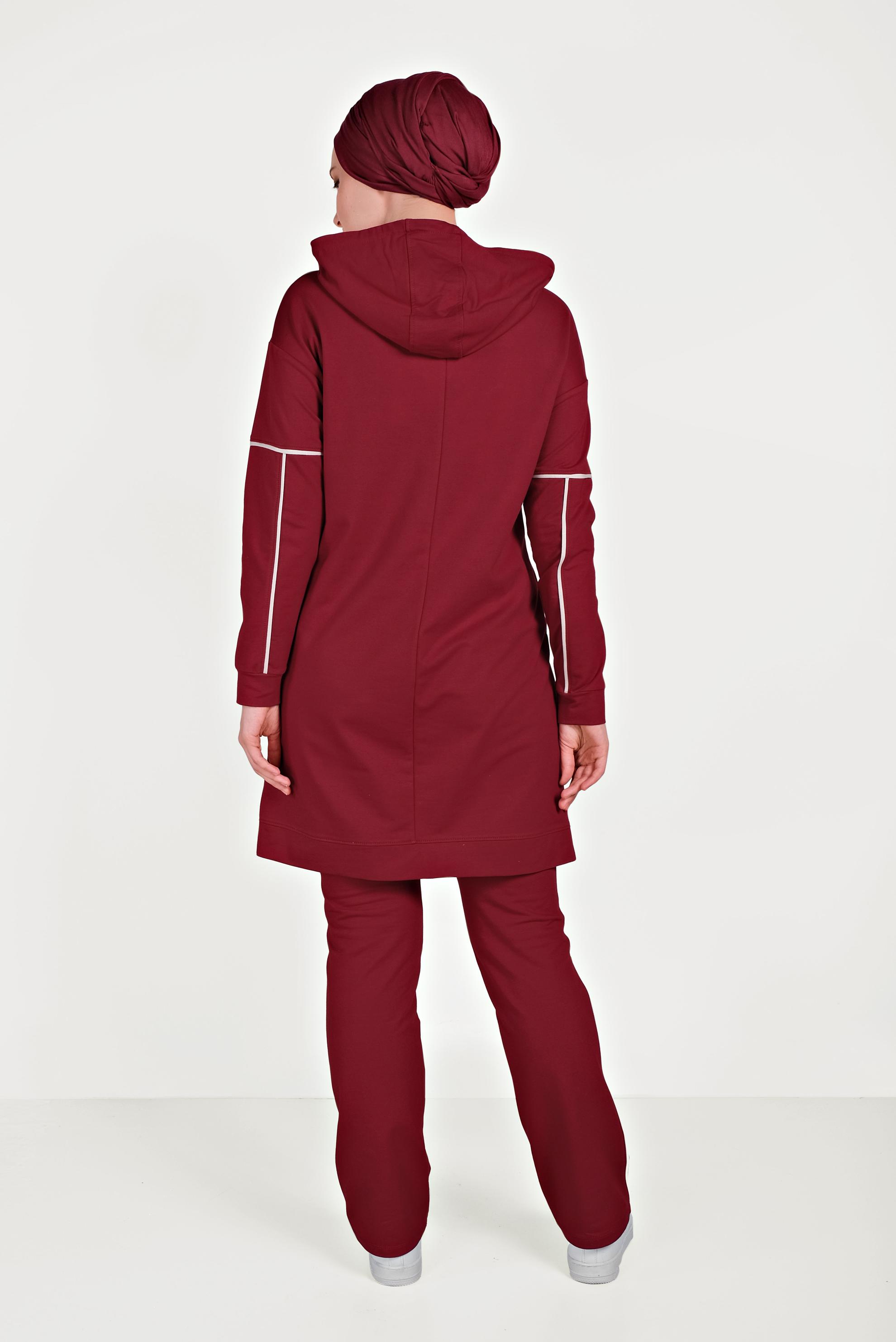 Hijab clothing CLARET RED COTTON TRACK SUIT 40487 