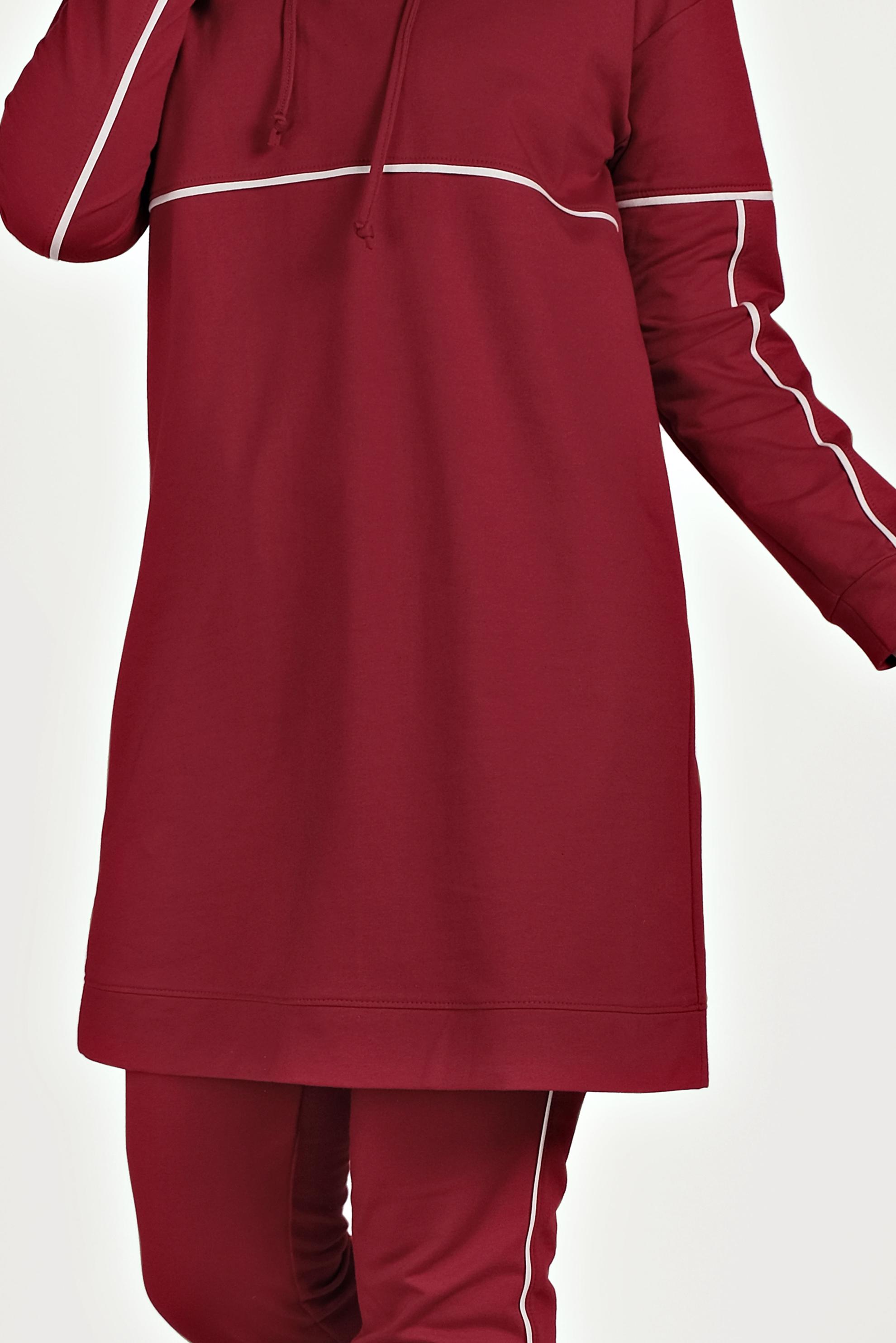 Hijab clothing CLARET RED COTTON TRACK SUIT 40487 