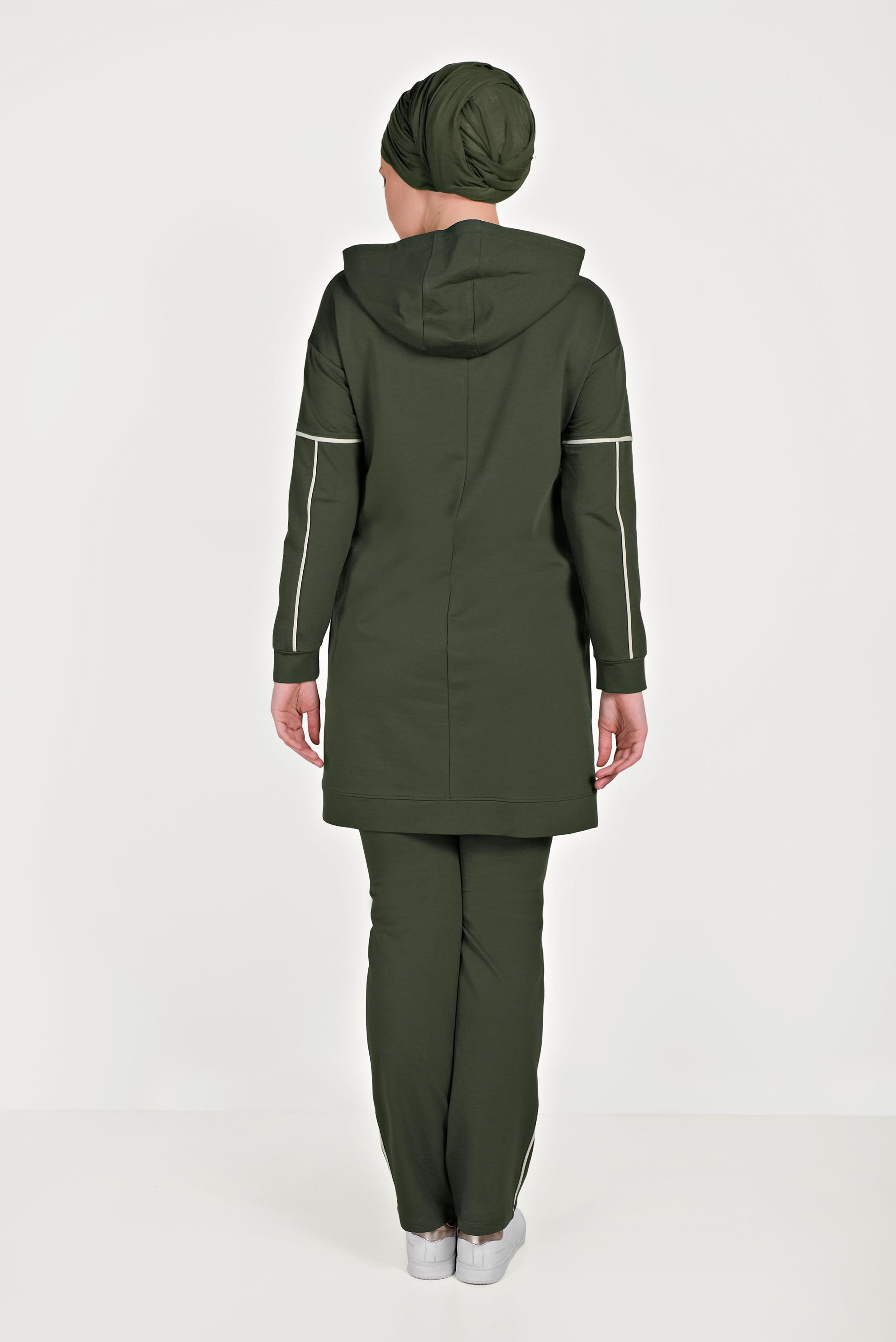 Tesettür giyim HAKİ PAMUKLU EŞOFMAN TAKIMI 40487