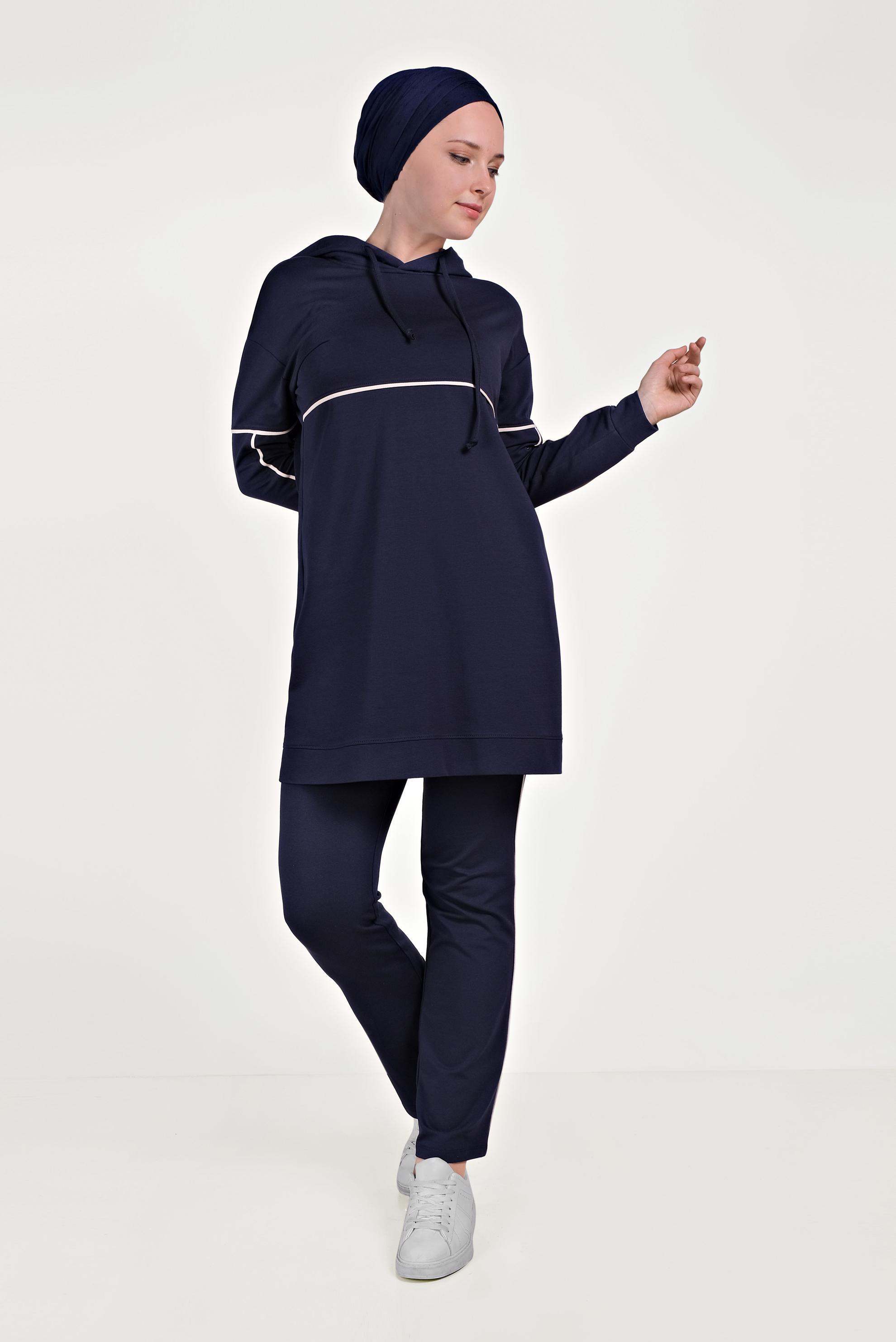 Hijab clothing NAVY BLUE COTTON TRACK SUIT 40487 